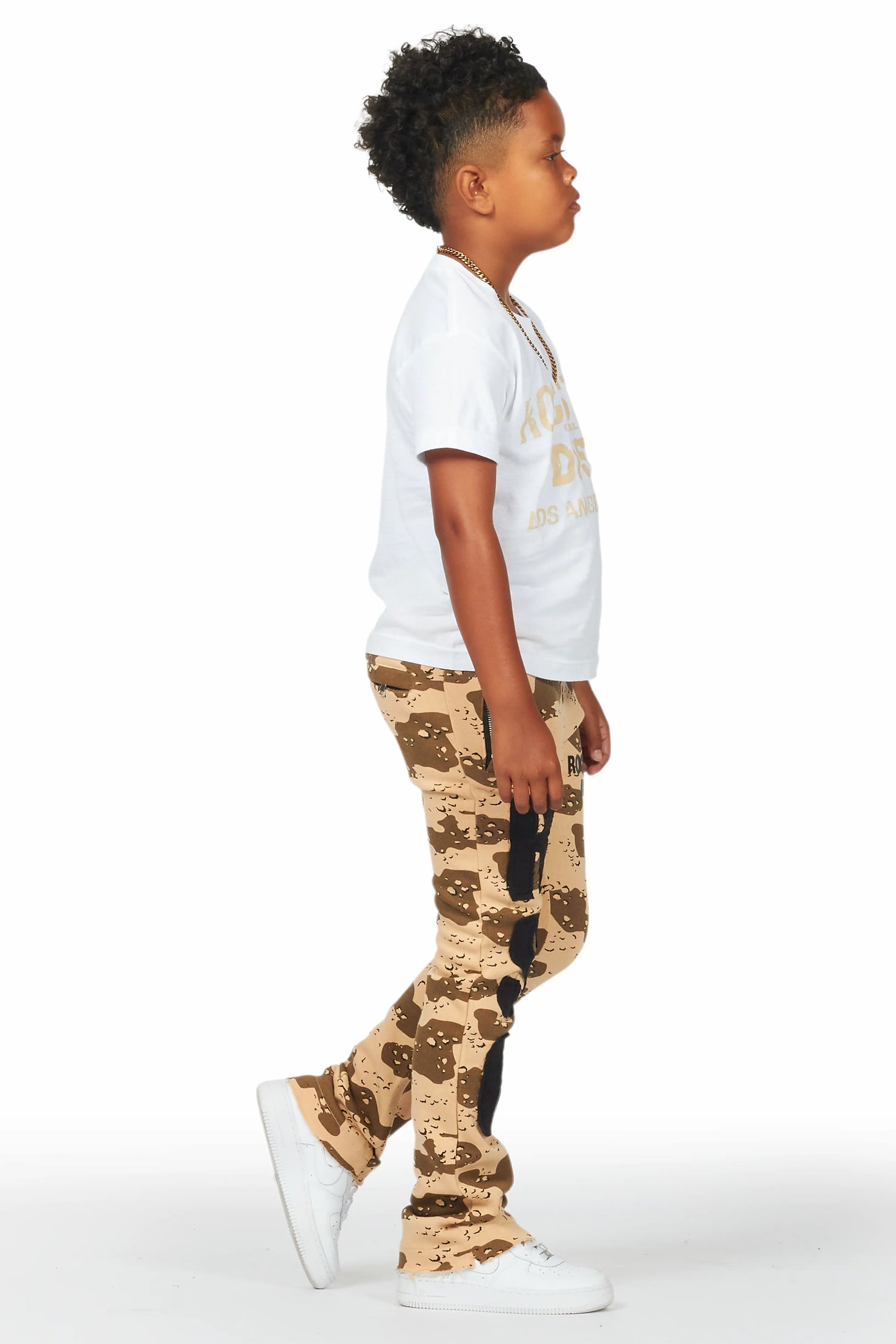 Boys Bansi Desert Camo Stacked Trackpant