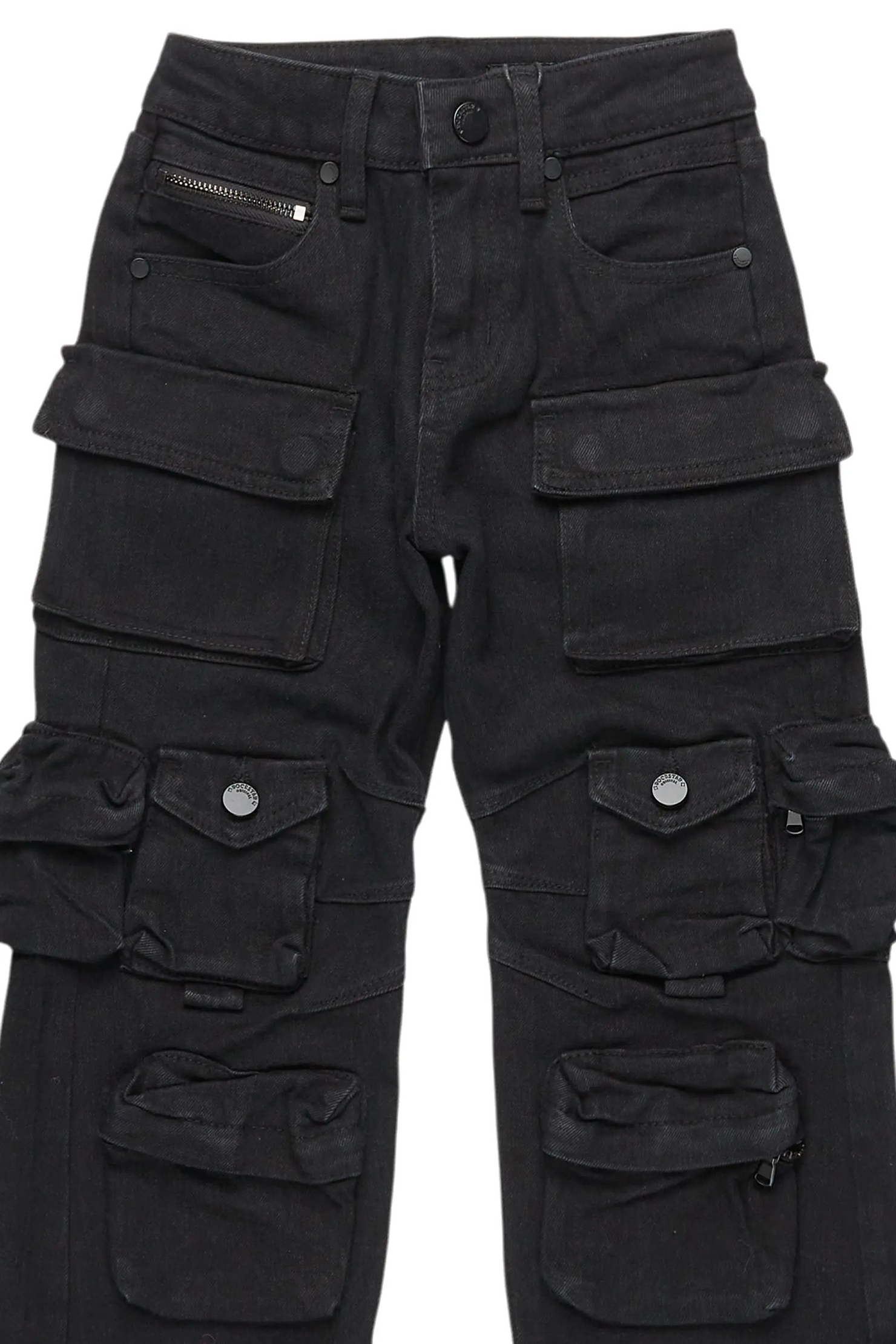 Girls Mahesh Black Baggy Cargo Jean