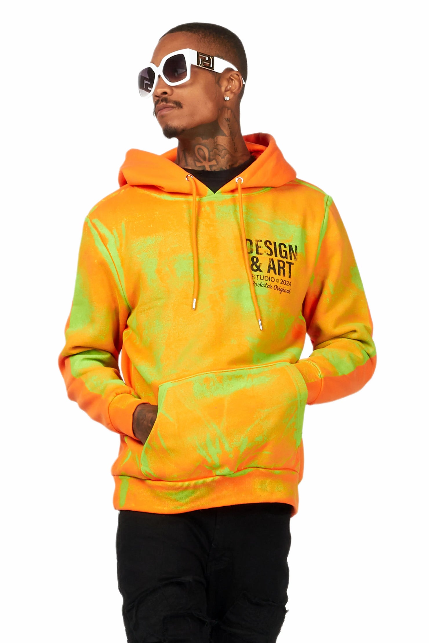 Cano Orange/Green Graphic Hoodie