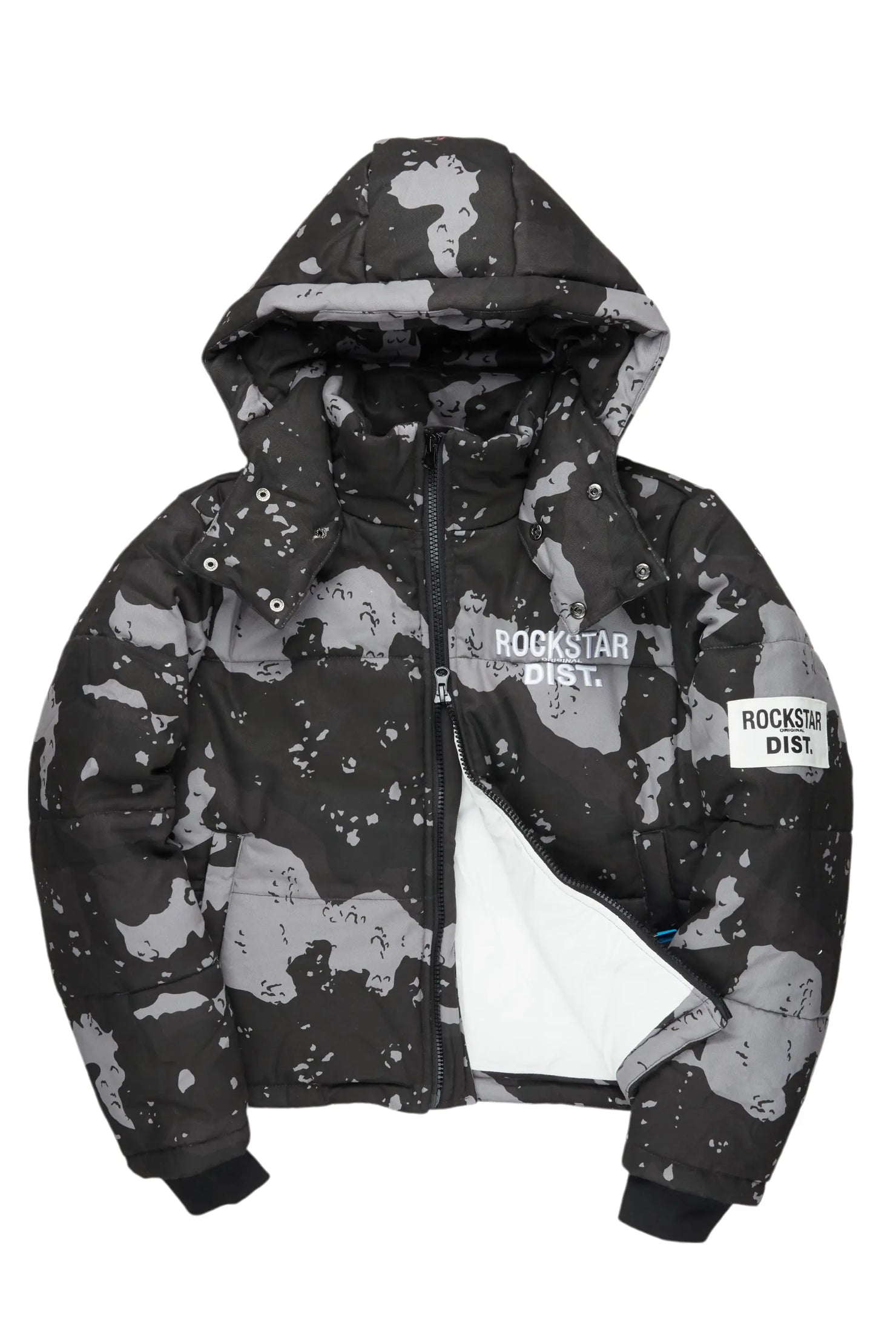 Porchea Black Camo Puffer Jacket