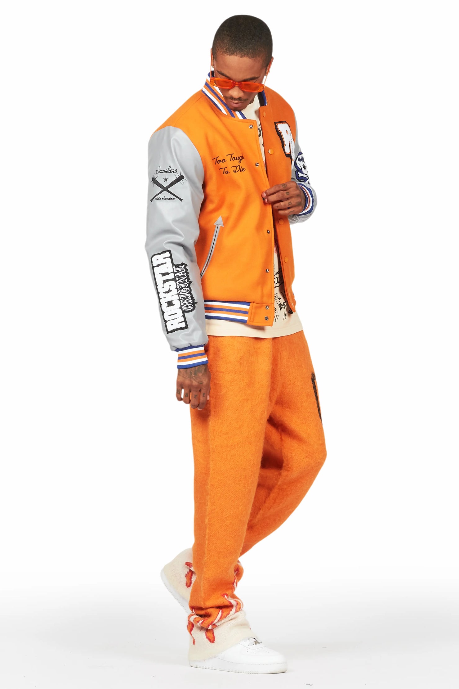 Shexter Orange Varsity Jacket