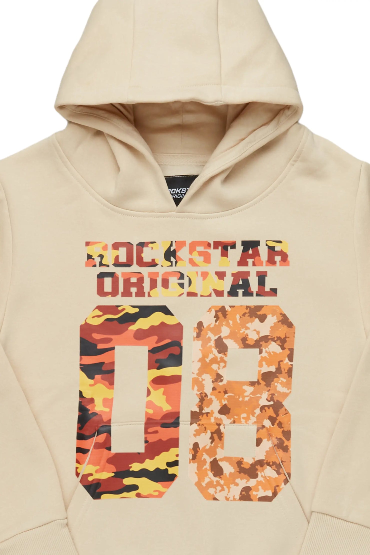 Boys Cassian Beige Graphic Hoodie