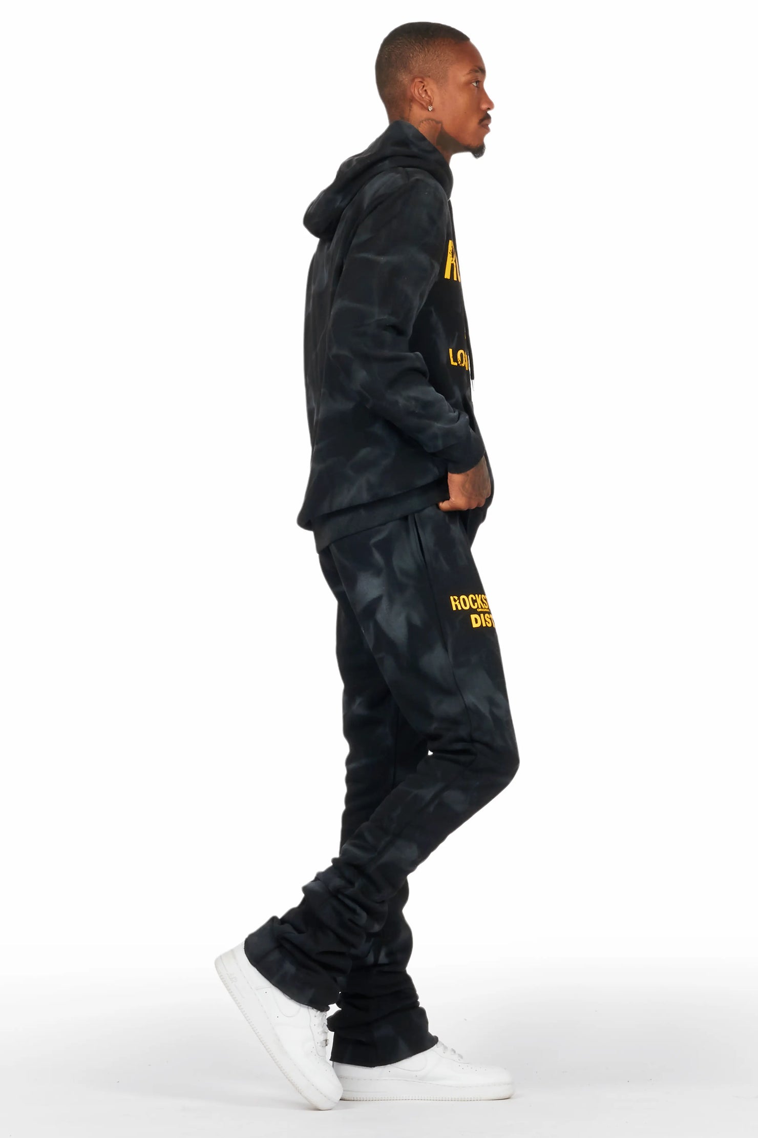 Nelly Black Hoodie/Super Stacked Flare Track Set