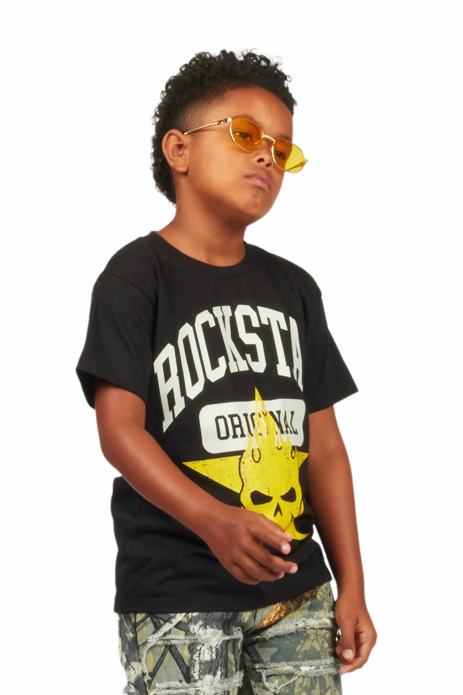 Boys Semaj Black Graphic T-Shirt