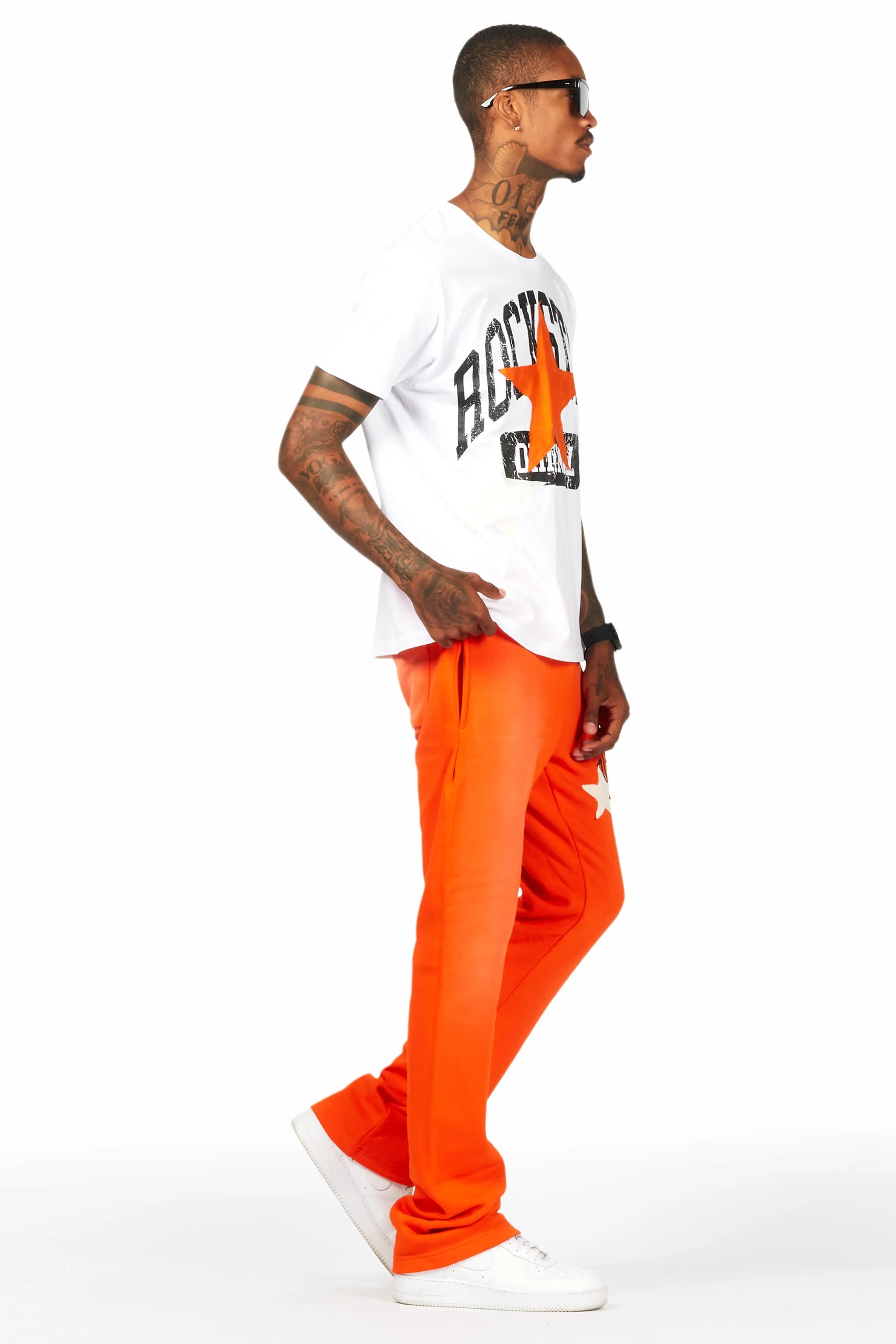 Mallor White/Orange T-Shirt/Stacked Track Set