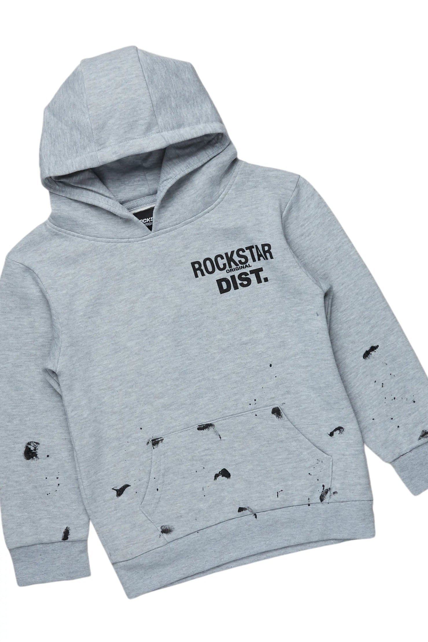 Girls Raffie Grey/Black Hoodie Stacked Flare Track Set