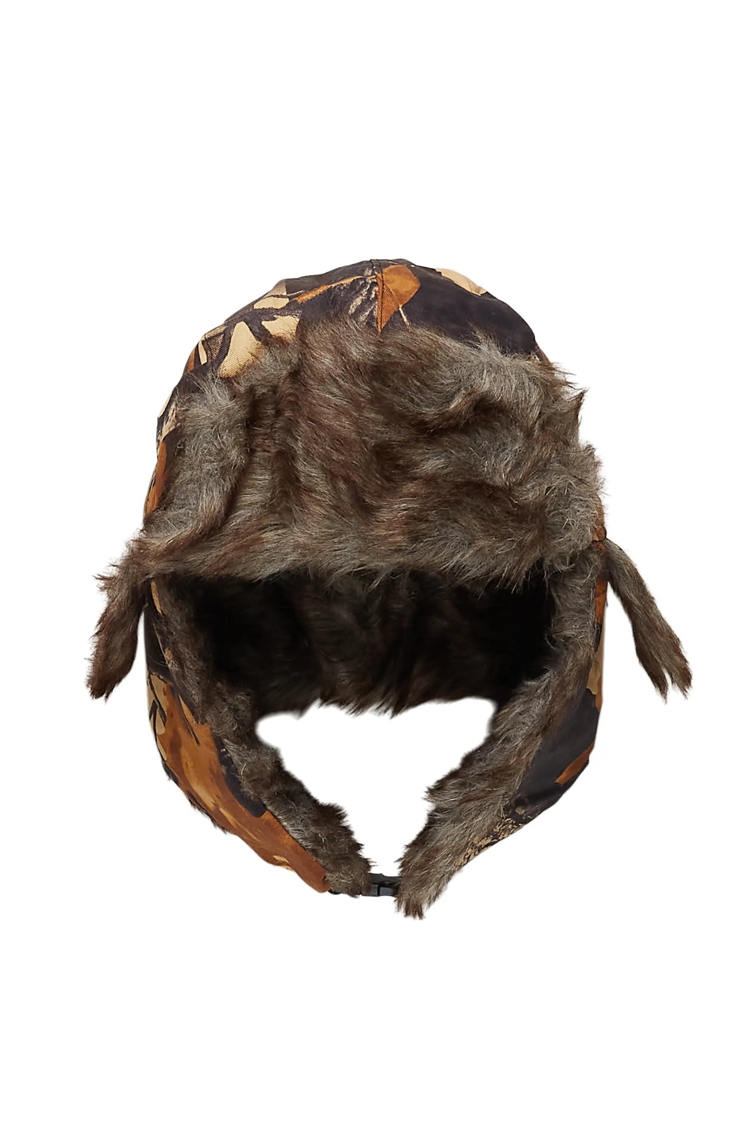 Saburo Brown Tree Camo Faux Fur Trapper Hat