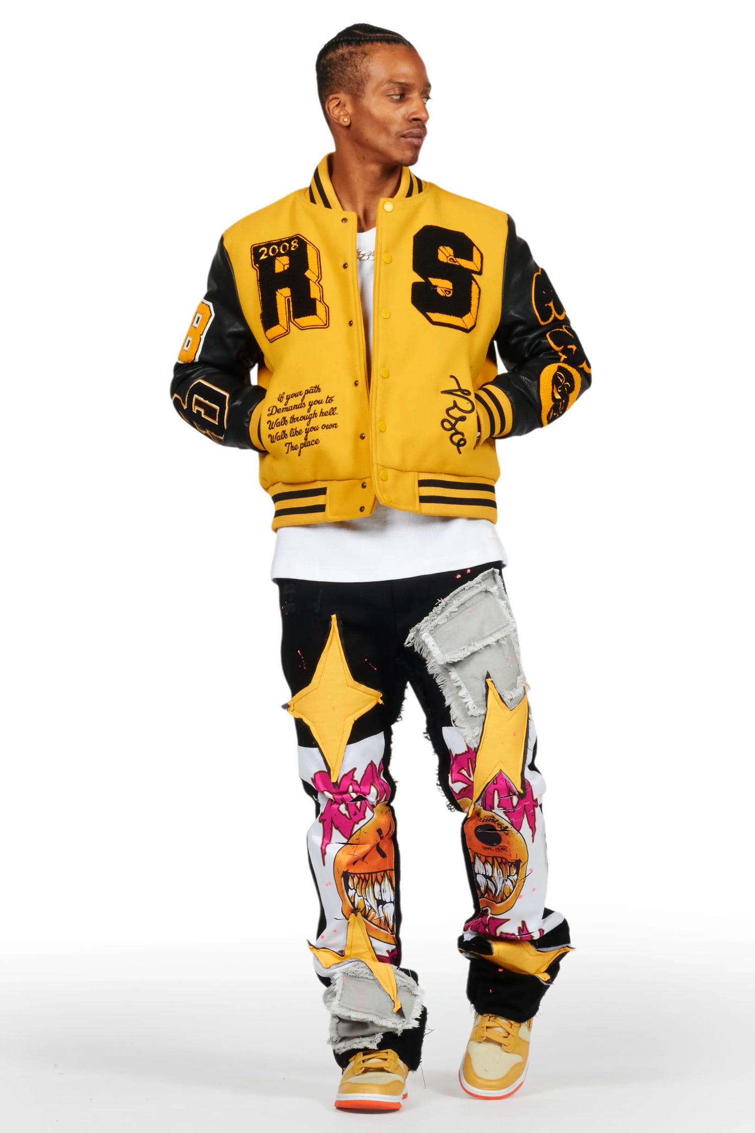 Leslaw Yellow/Black Varsity Jacket