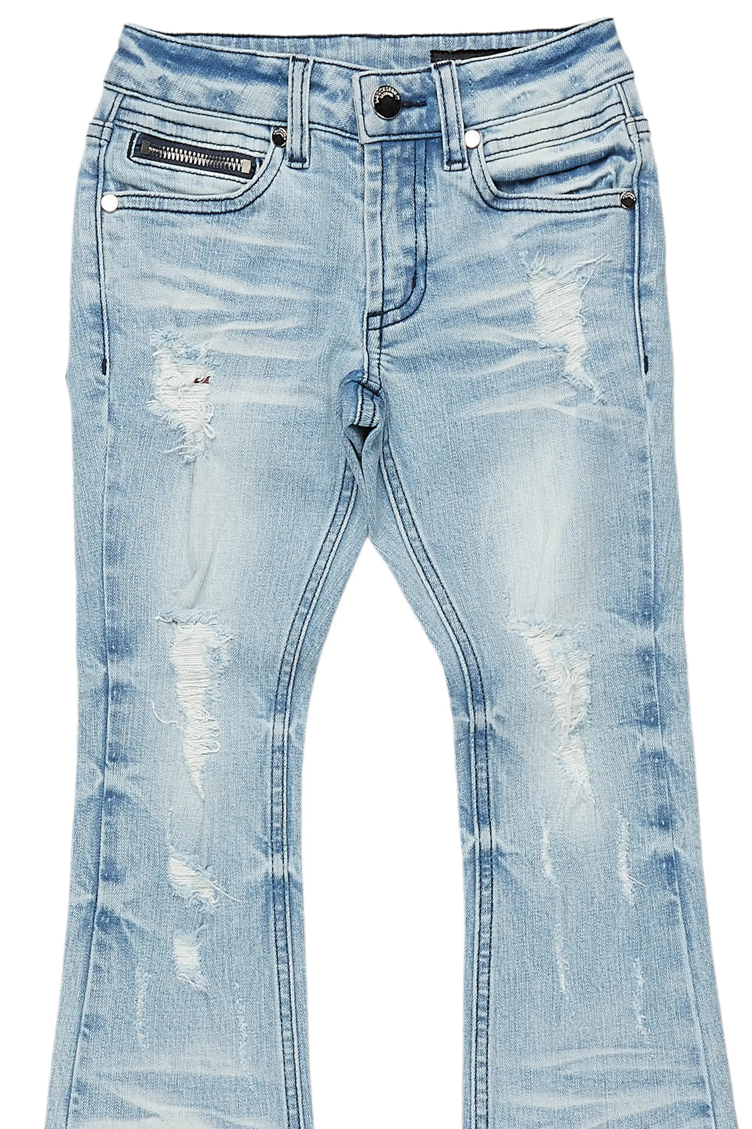 Boys Jaiir Blue Stacked Flare Jean