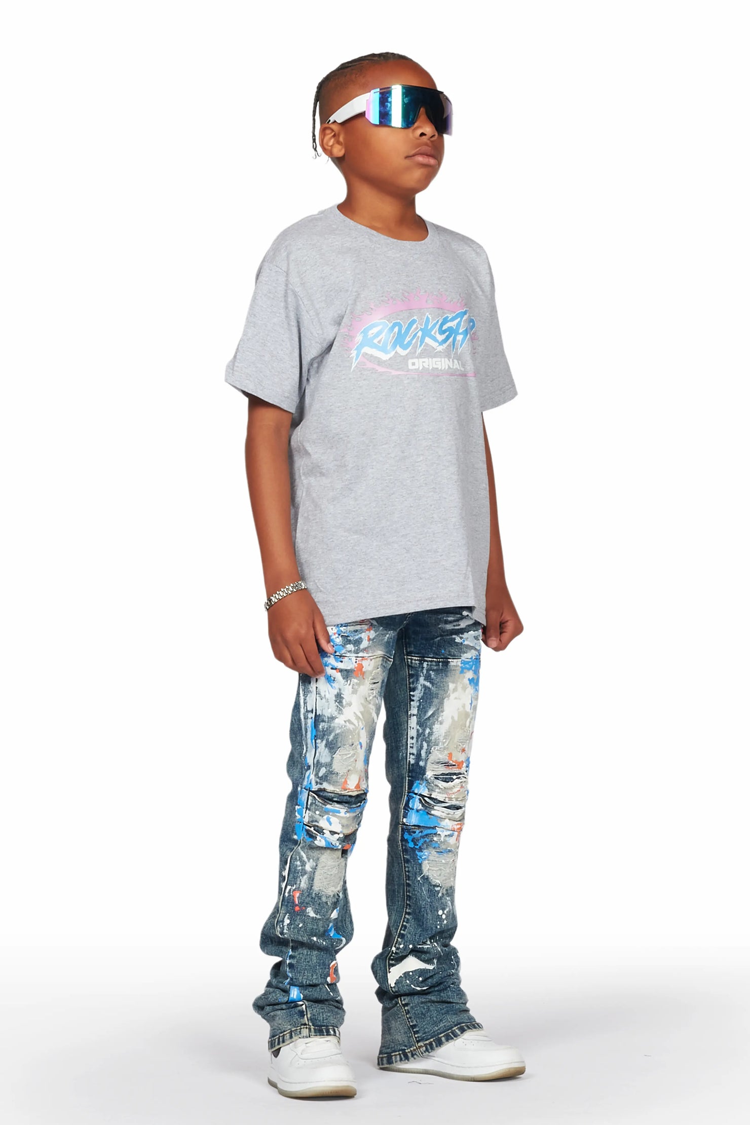 Boys Flavio Vinatge Painter Stacked Flare Jean