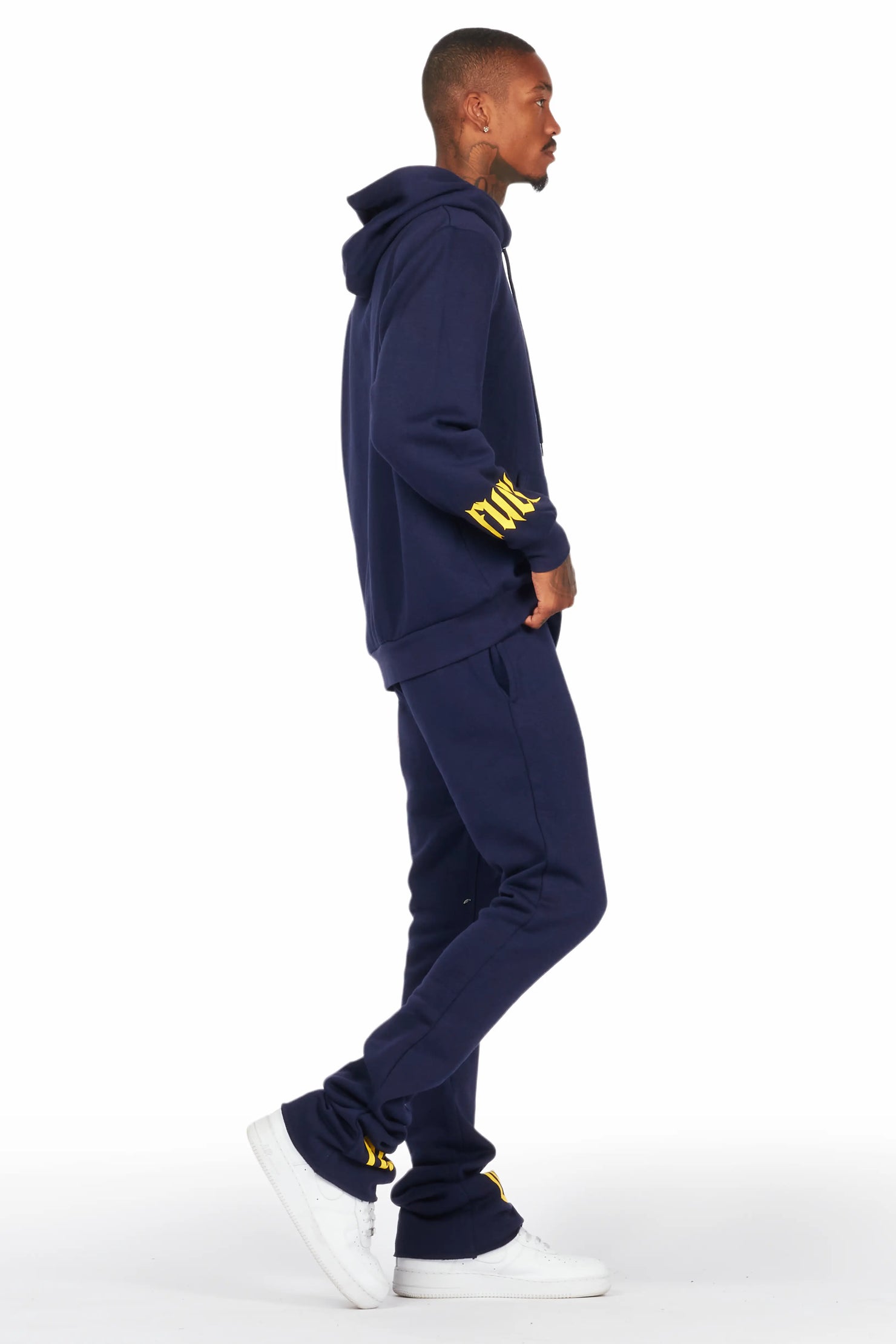 Omar Navy/Yellow Stacked Flare Track Set