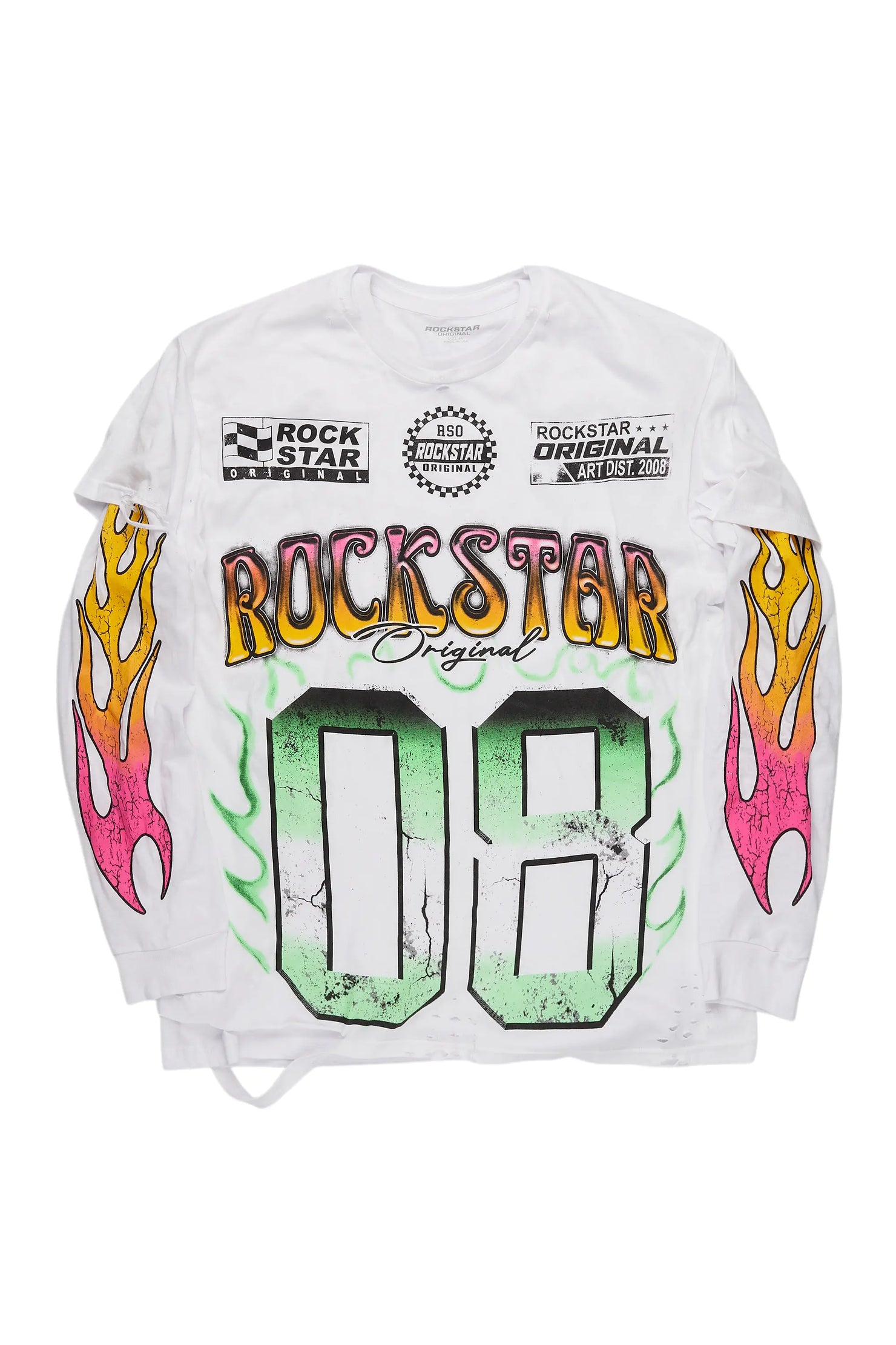 Quito White Double Layer Graphic T-Shirt