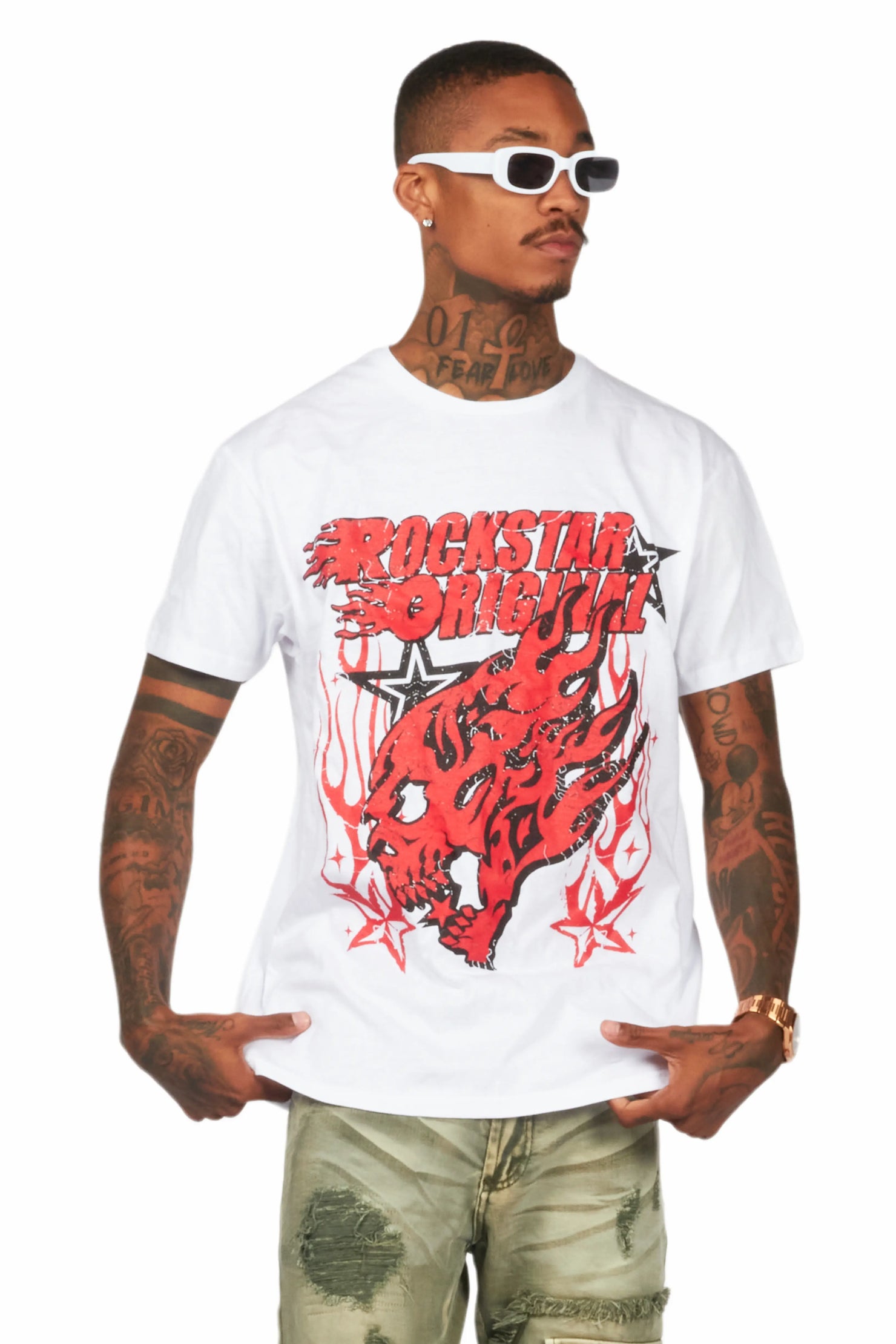 Smitty White/Red Graphic T-Shirt