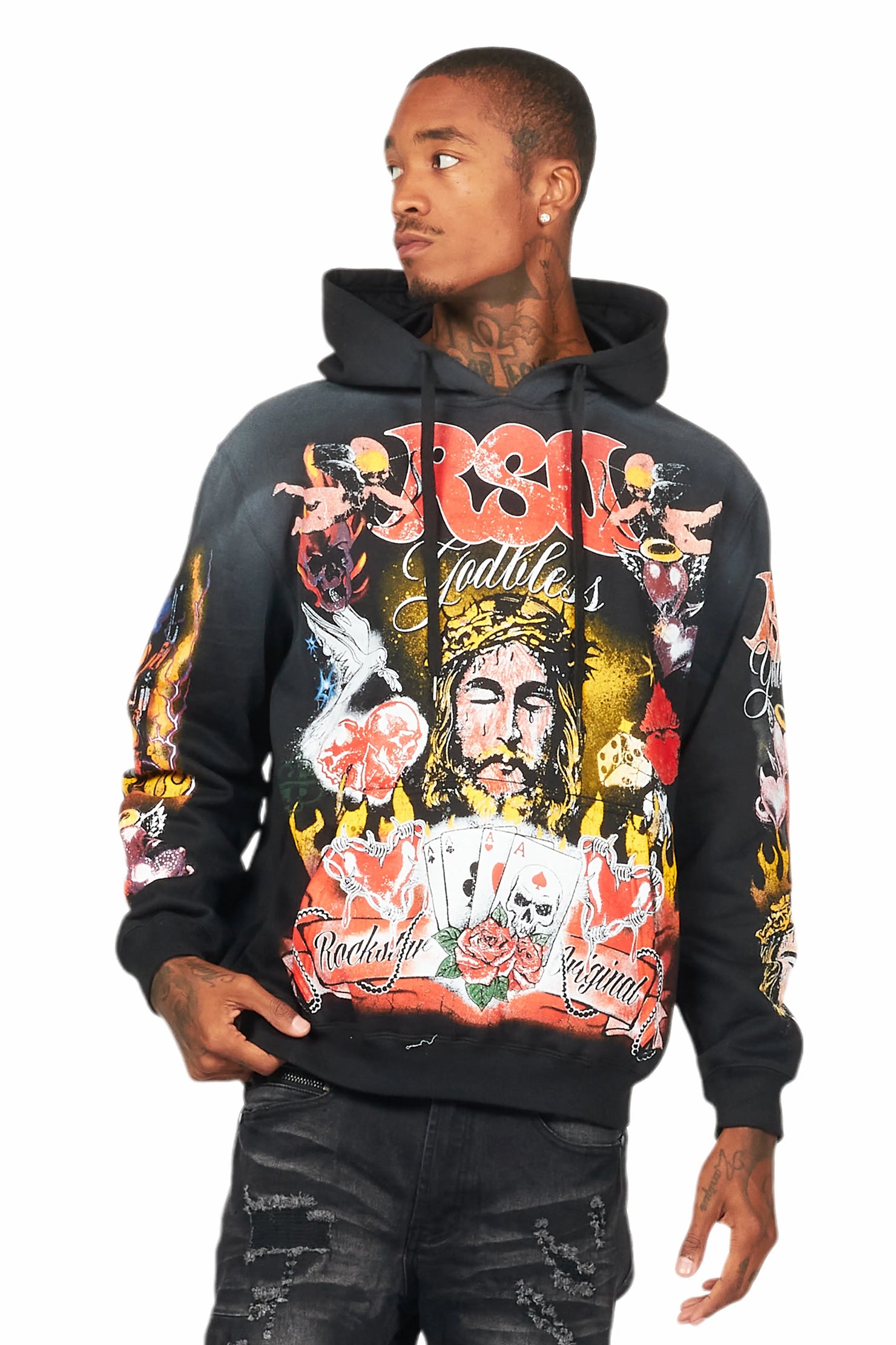 Germain Black Graphic Hoodie