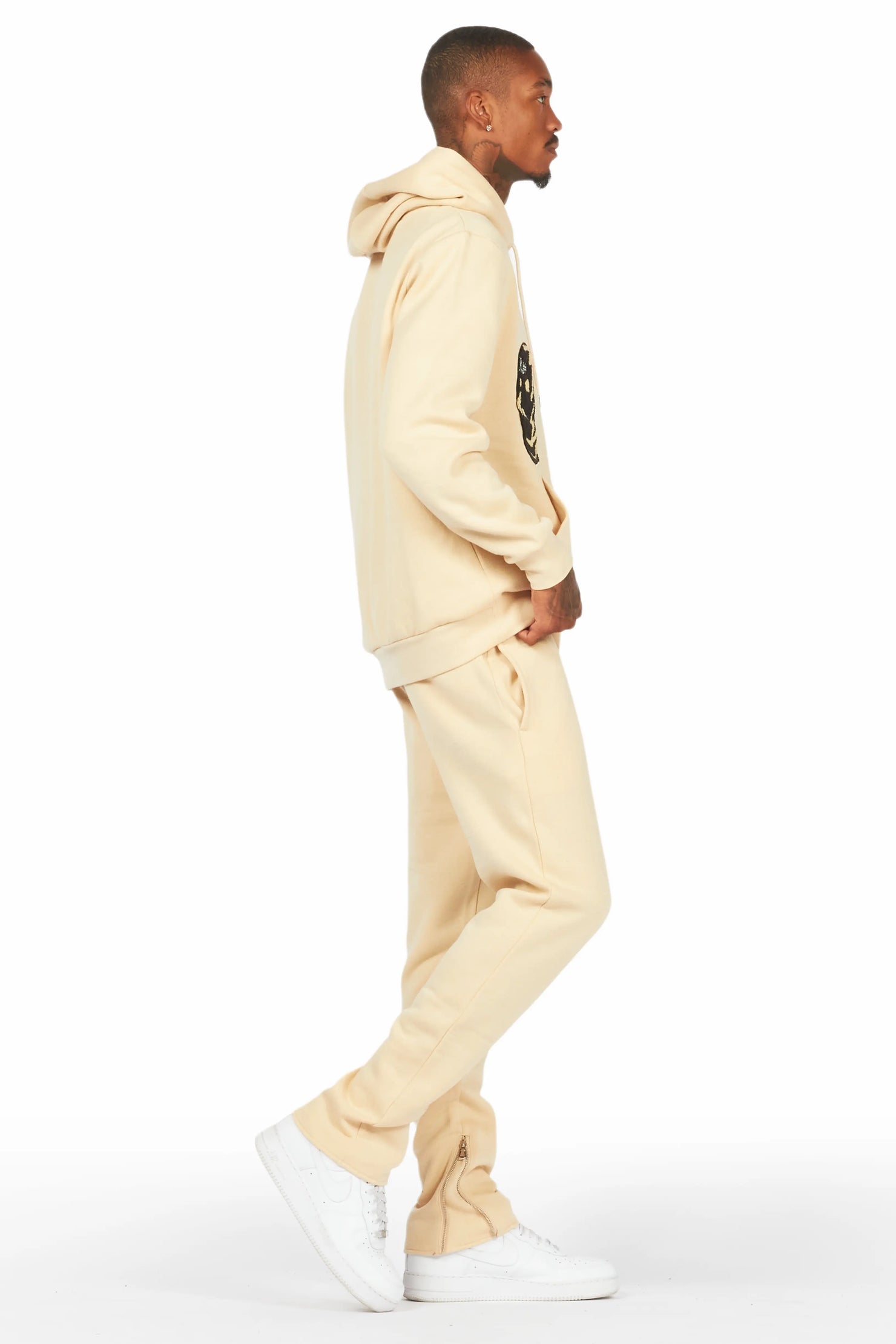 Emory Beige Slim Fit Track Set