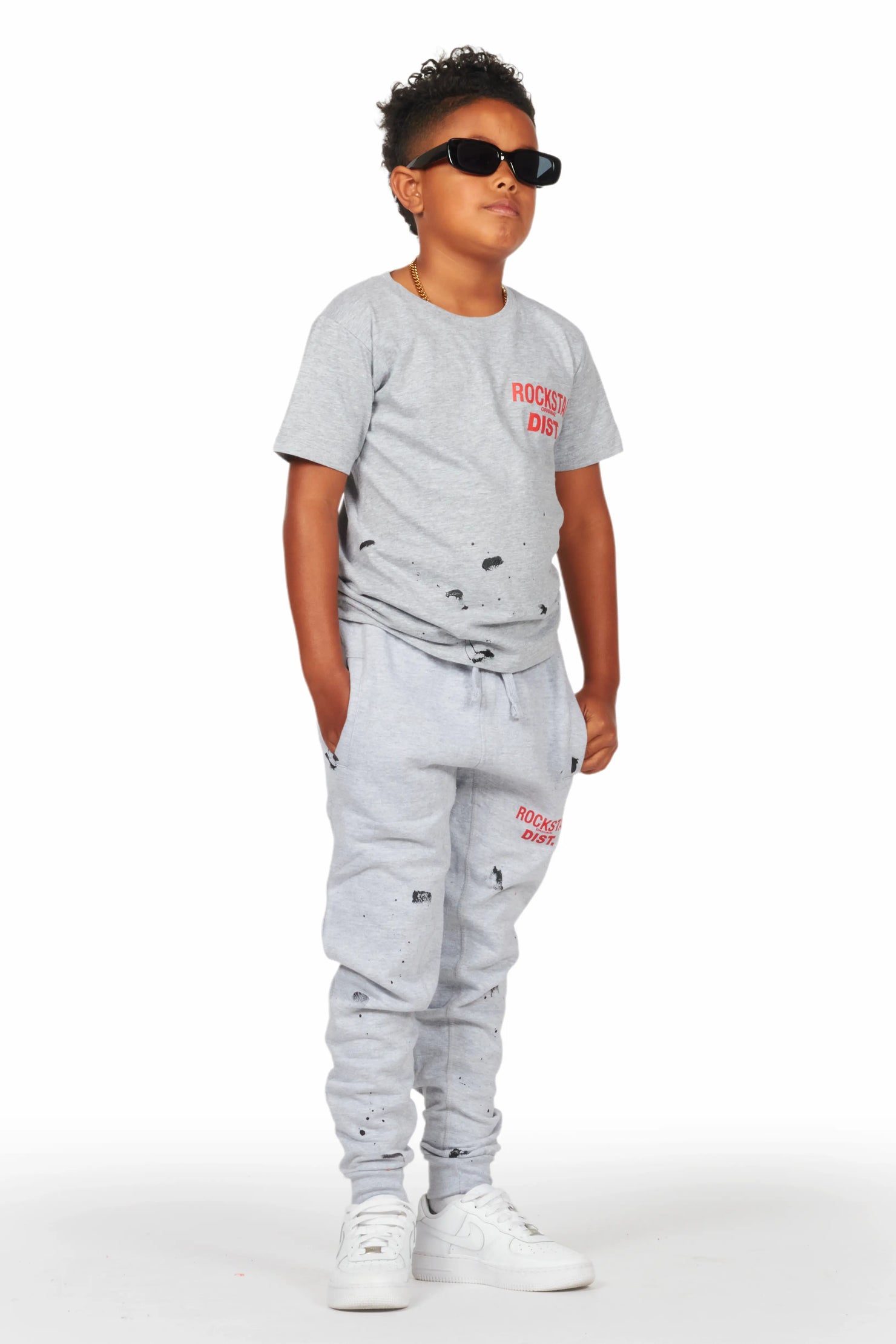 Boys Galen Grey T-Shirt Jogger Set