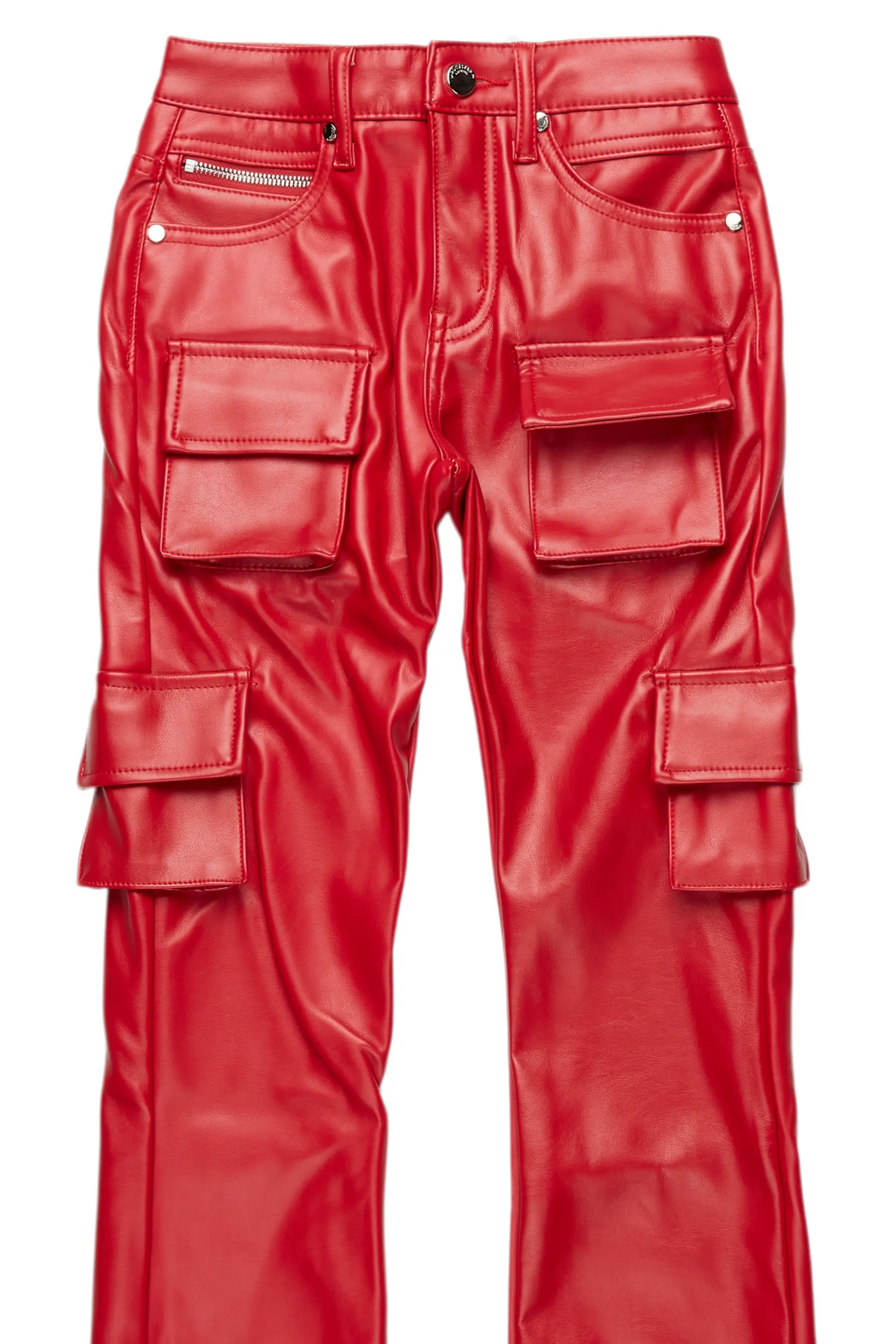 Girls Khaza Red  PU Leather Jean