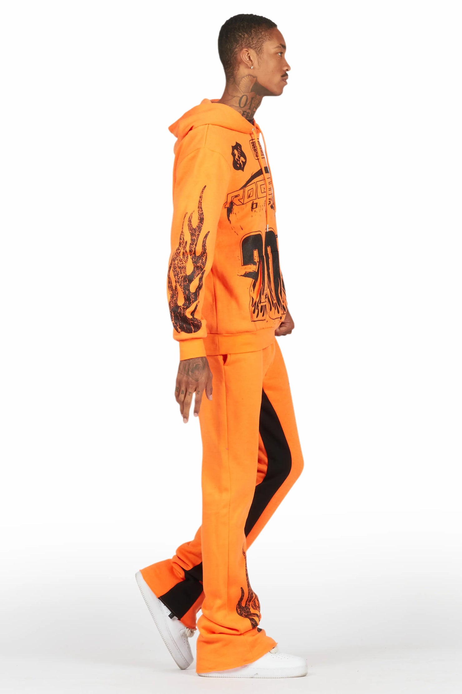 Amos Orange Hoodie/Baggy Track Pant Set