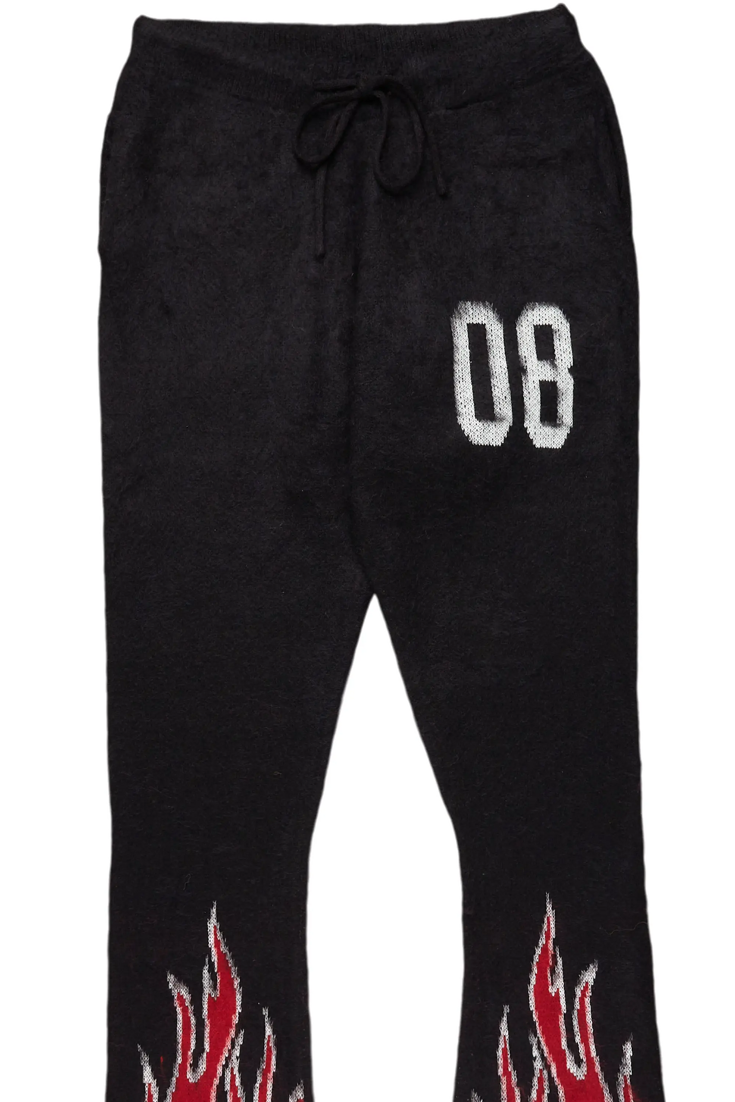 Boys Holger Black/Red Graphic Stacked Flare Mohair Track Pant