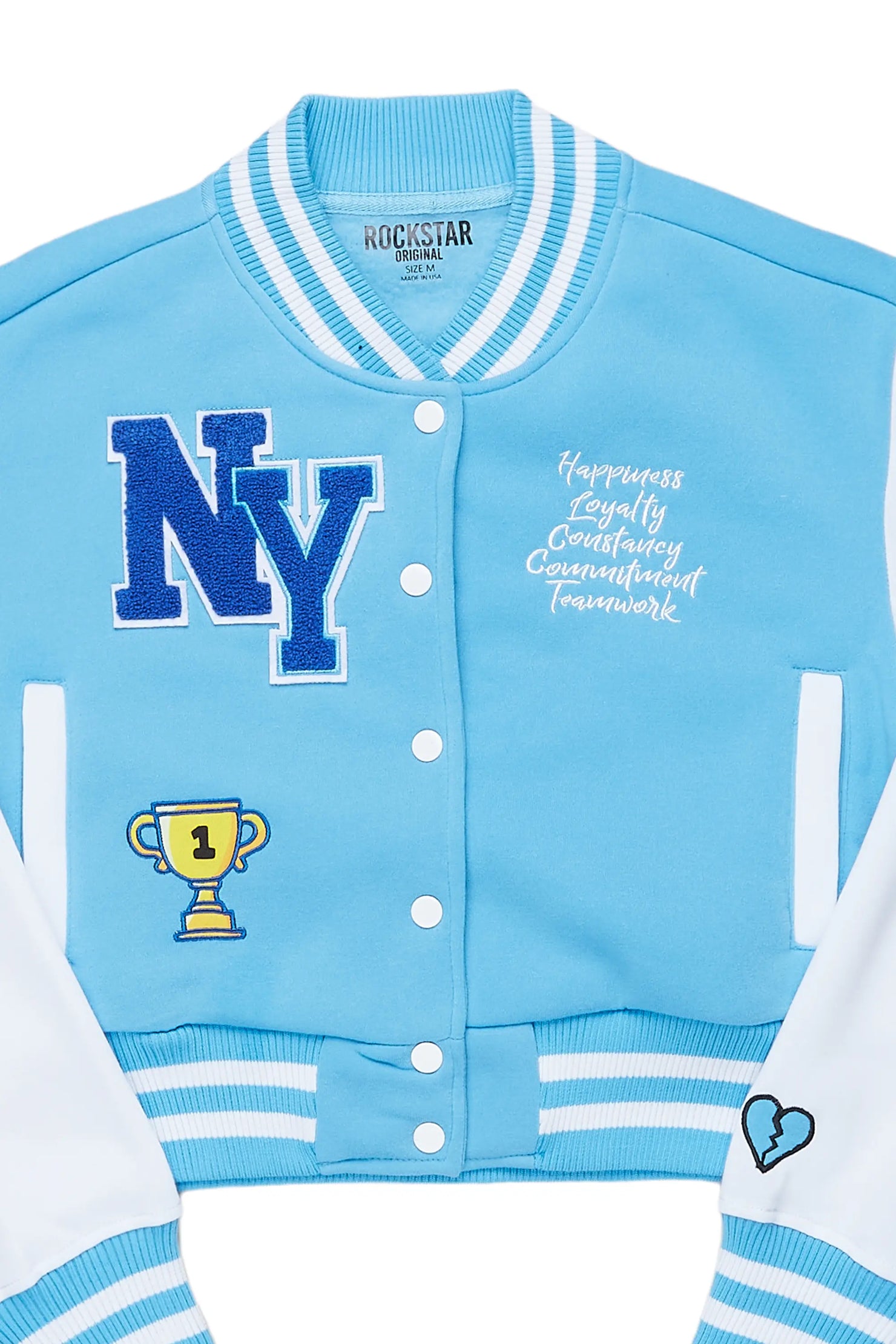 Gloria Blue Varsity Jacket