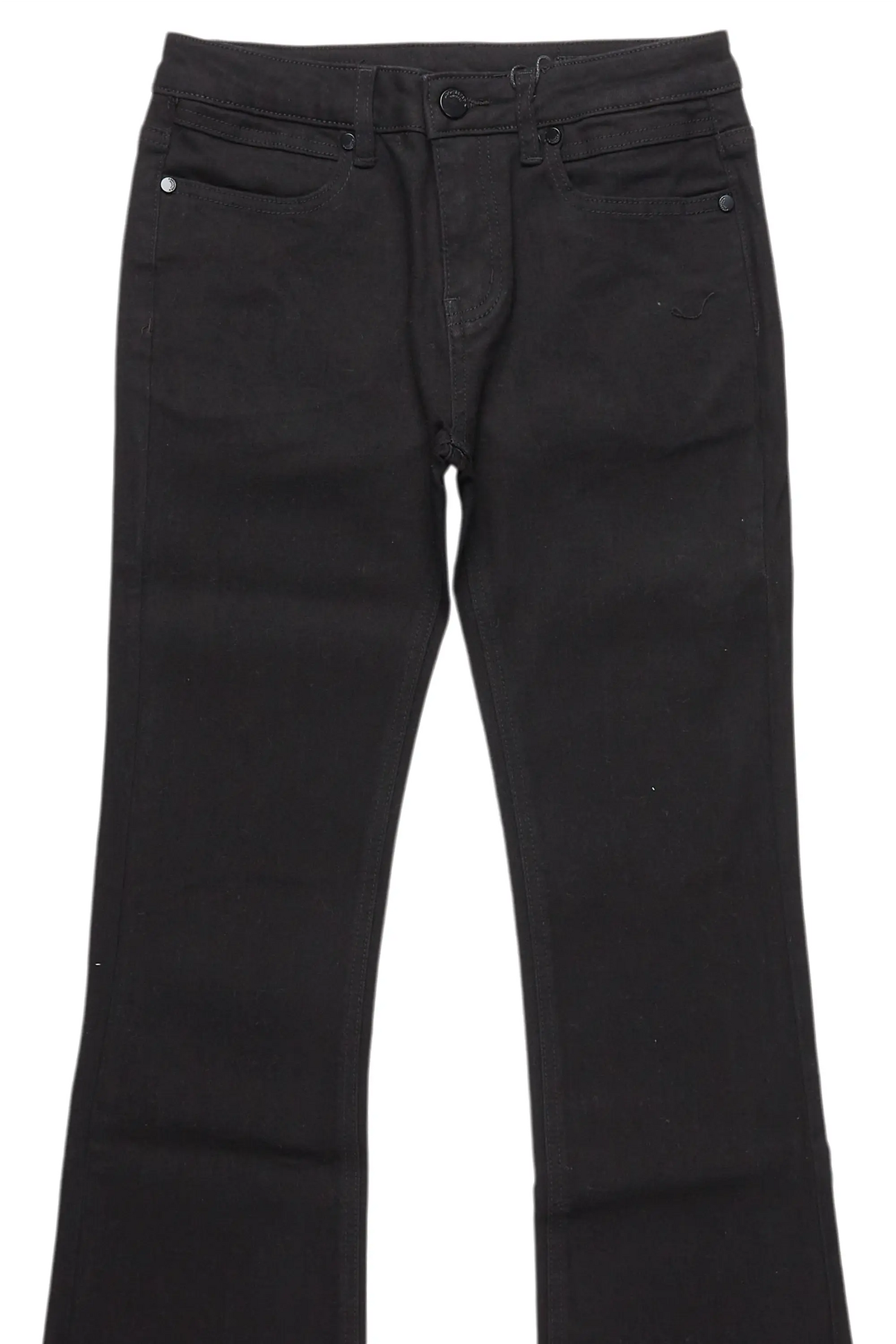 Boys Dag Jet Black Stacked Flare Jean