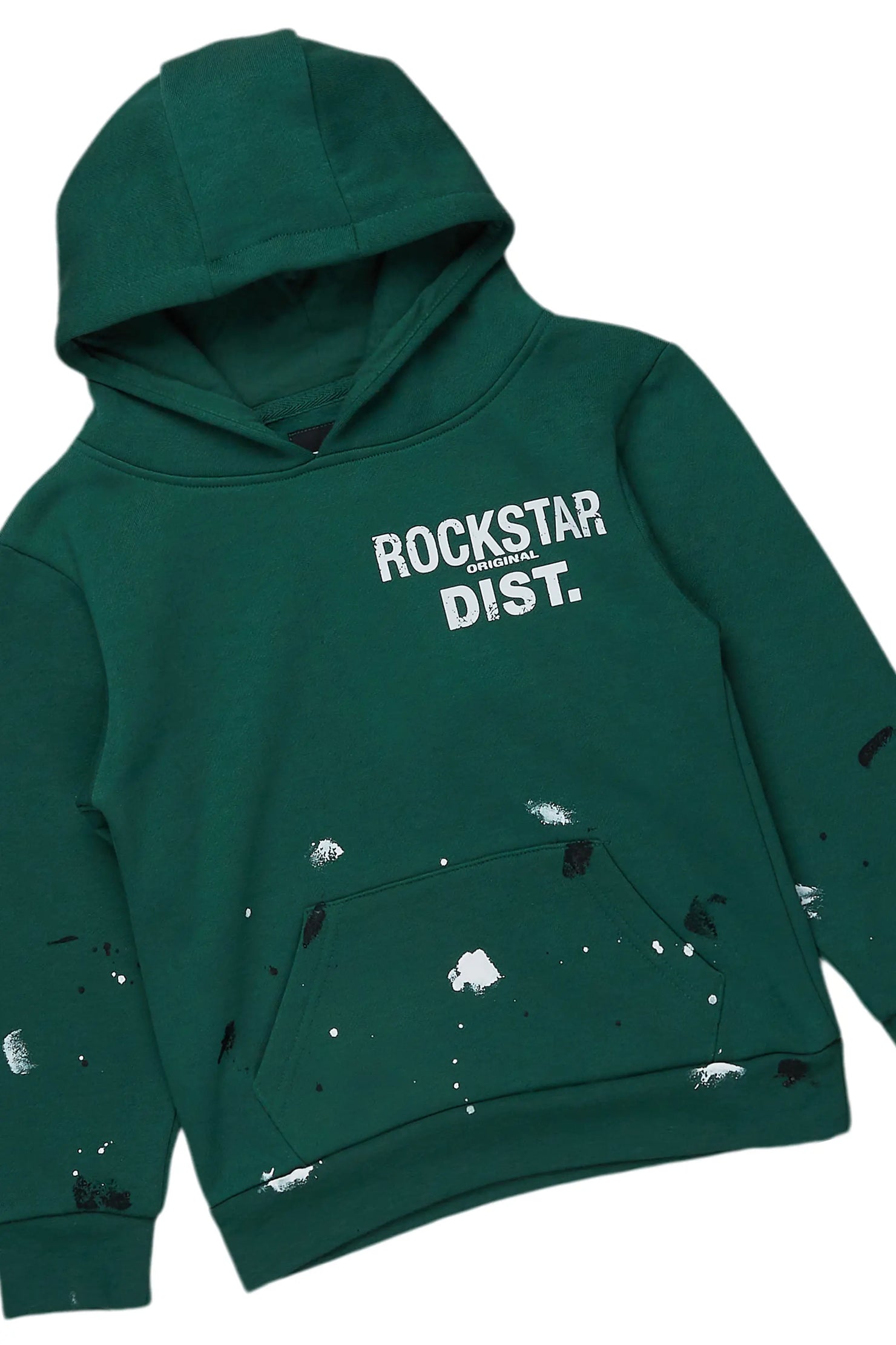 Boys Jaco Green Hoodie Stacked Flare Track Set