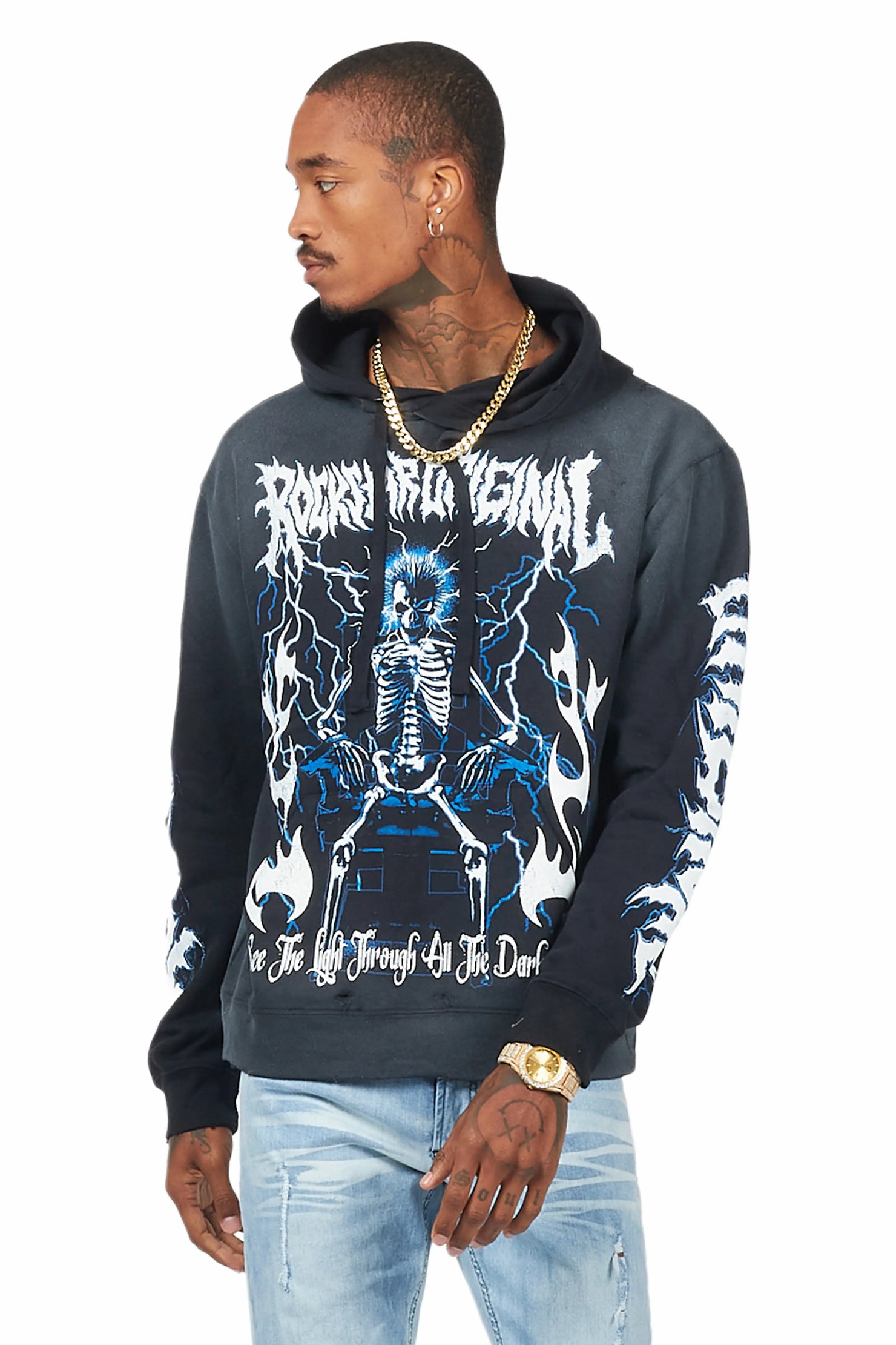 Deathrow Black Graphic Hoodie