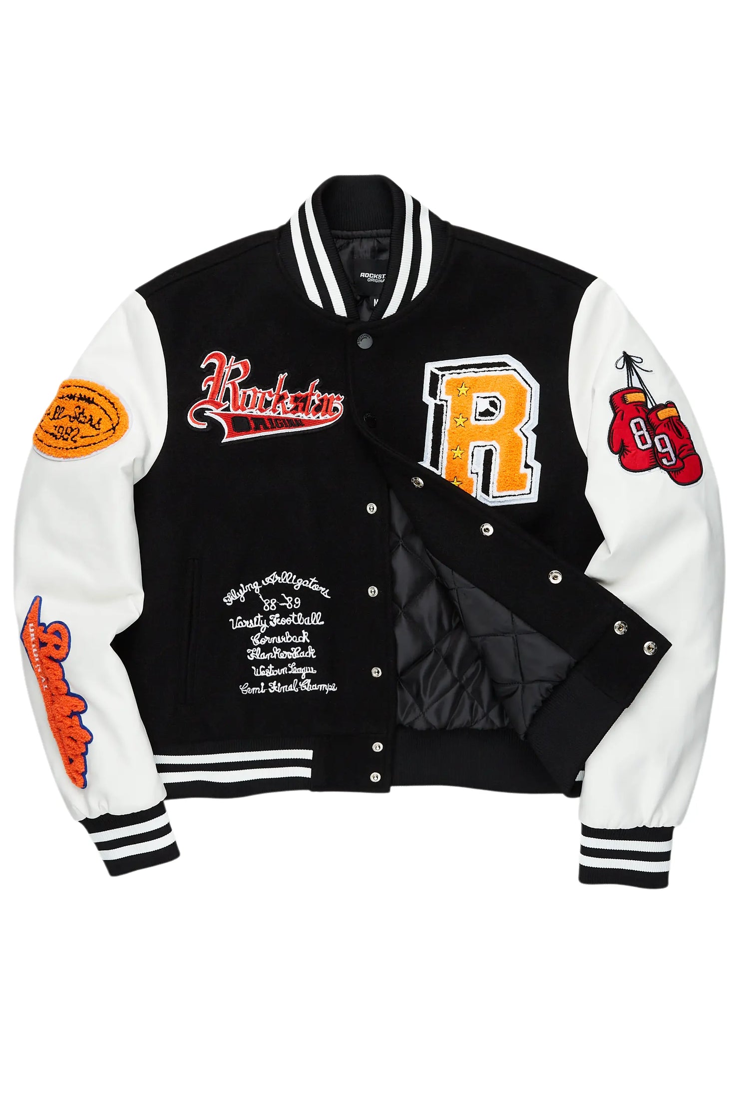 Rosalind Black Oversized Varsity Jacket