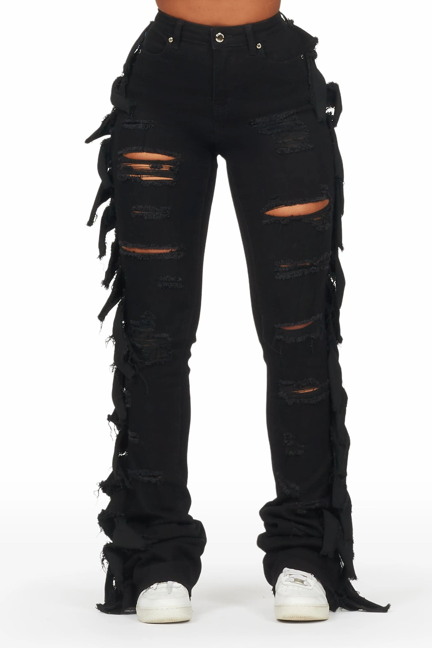 Cataleya Black Super Stacked Jean