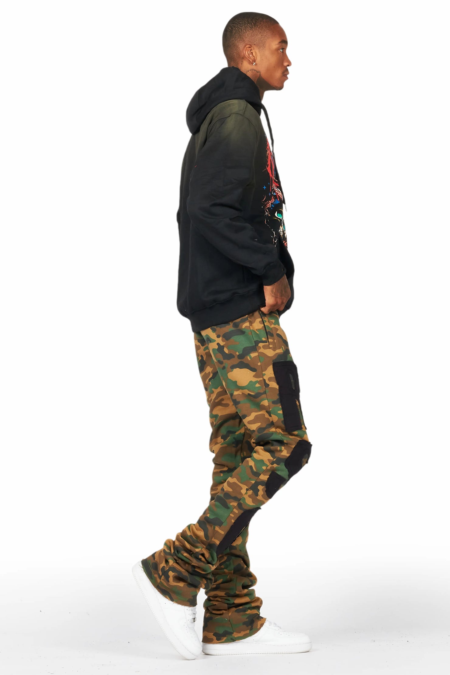 Bansi Faded Camo Super Stacked Trackpant