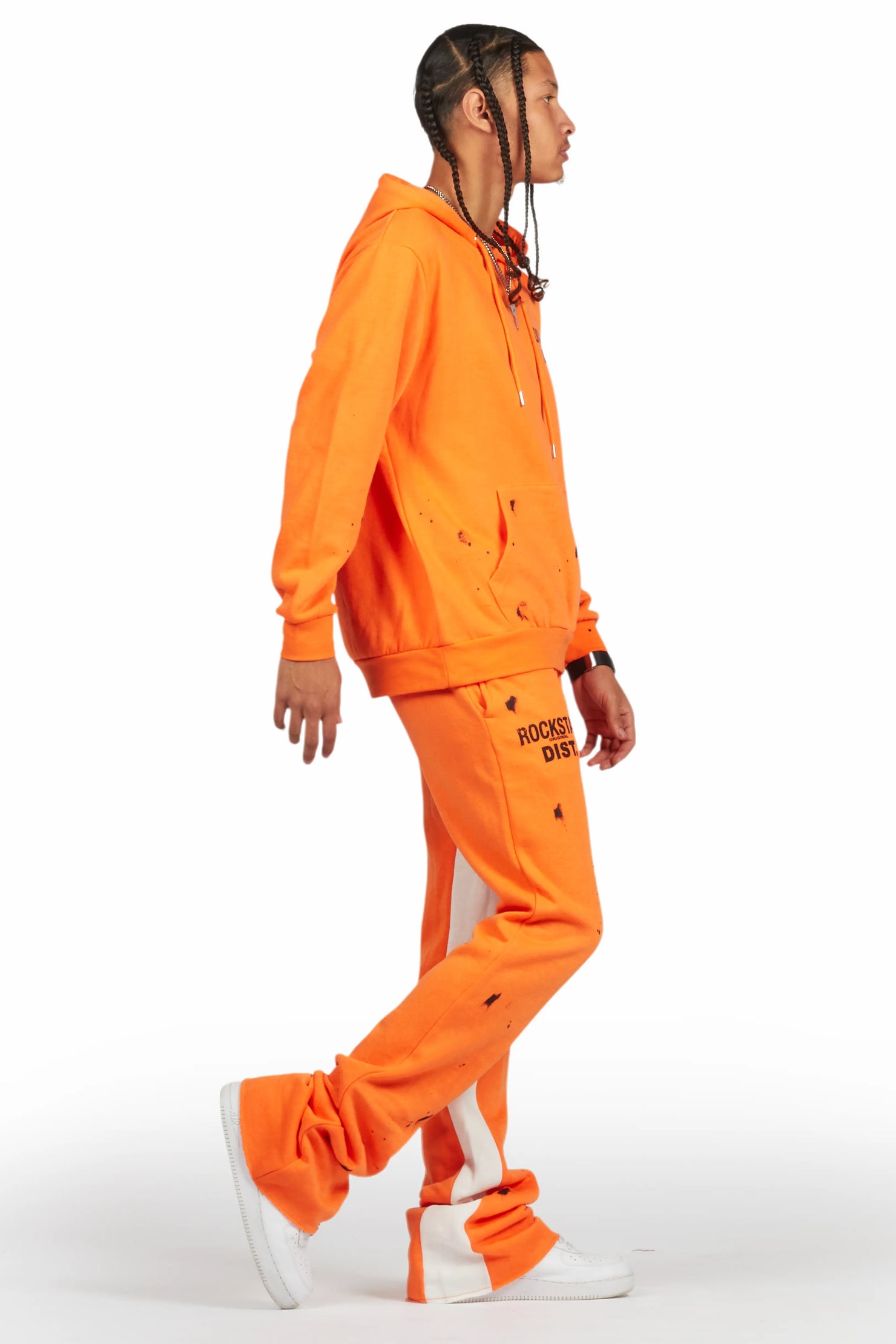 Raffer Orange Hoodie Baggy Fit Pant Track Set