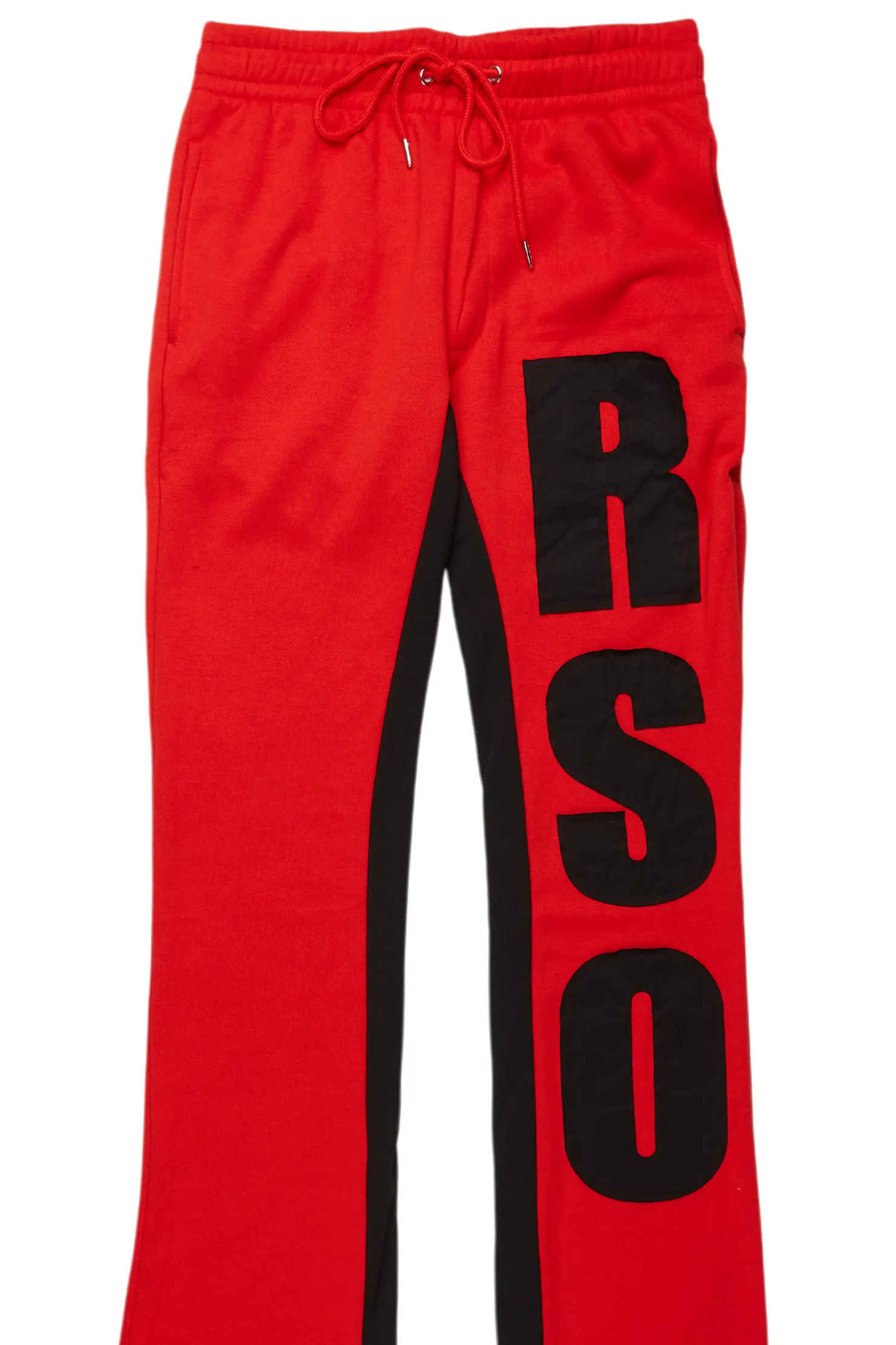 Boys Uko Red Stacked Baggy Flare Pant