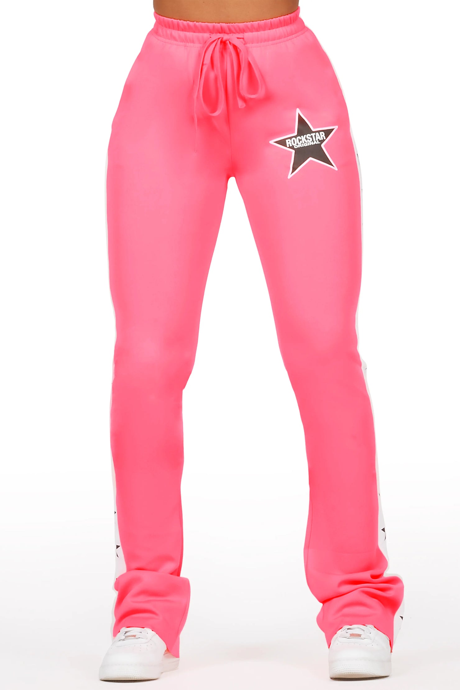 Kevona Neon Pink Super Stacked Track Pant