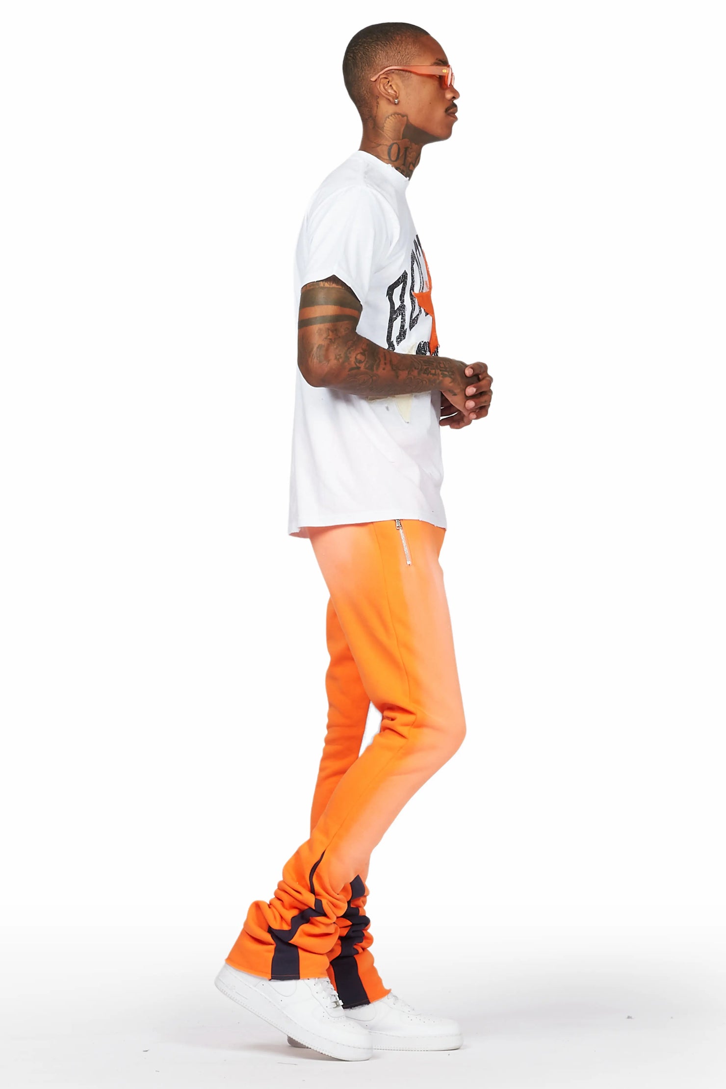 Mallor White/Orange T-Shirt/Super Stacked Track Set