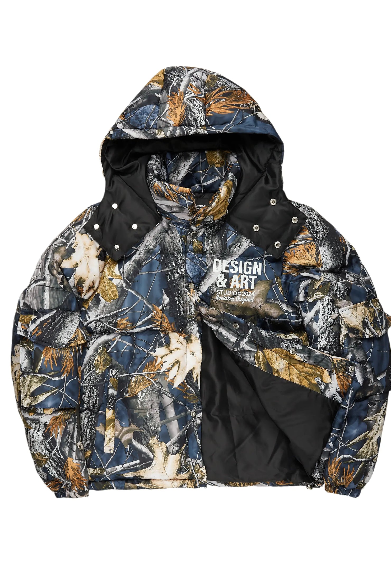 Bandik Black Tree Camo Puffer Jacket