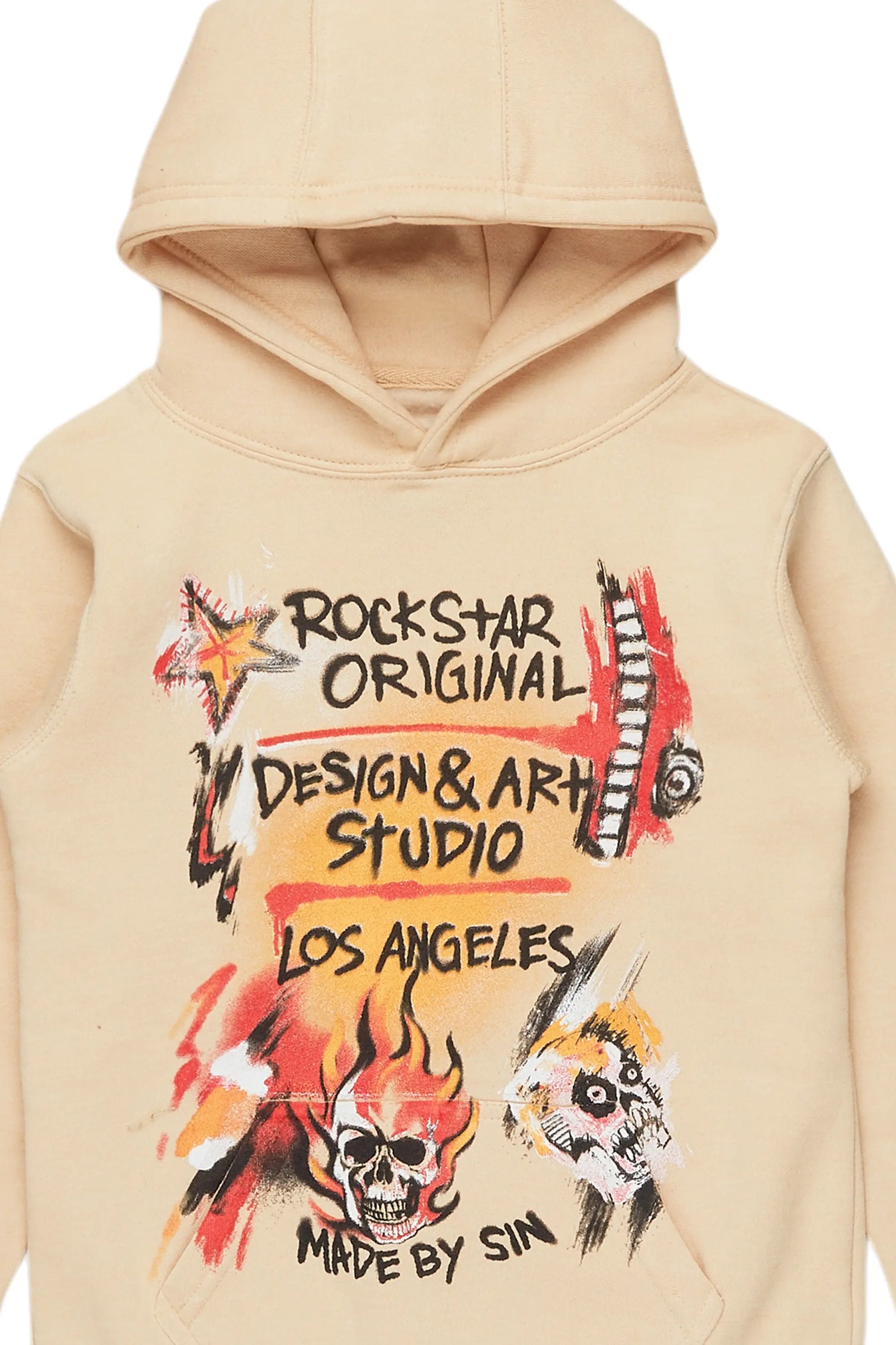 Boys Soweto Vintage Beige Graphic Hoodie