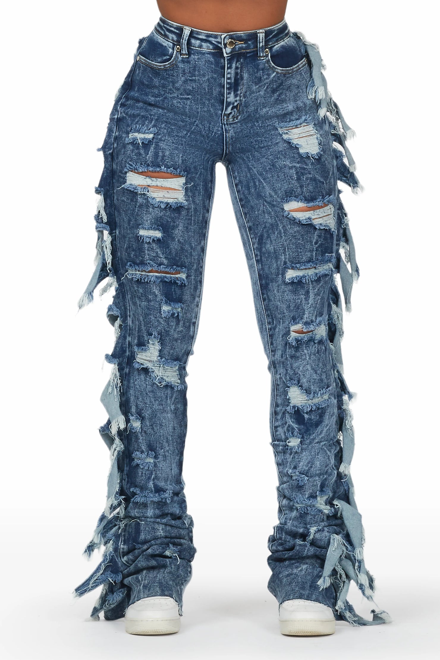 Cataleya Acid Wash Super Stacked Jean