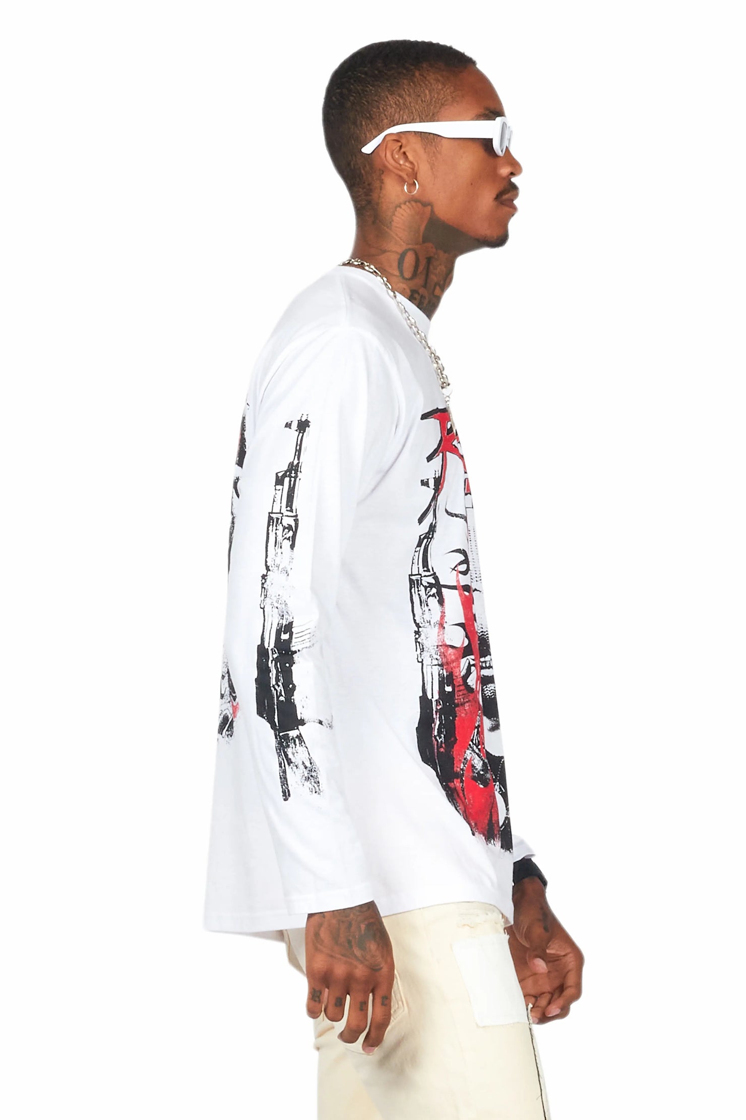 Mercy White Long Sleeve Graphic T-Shirt