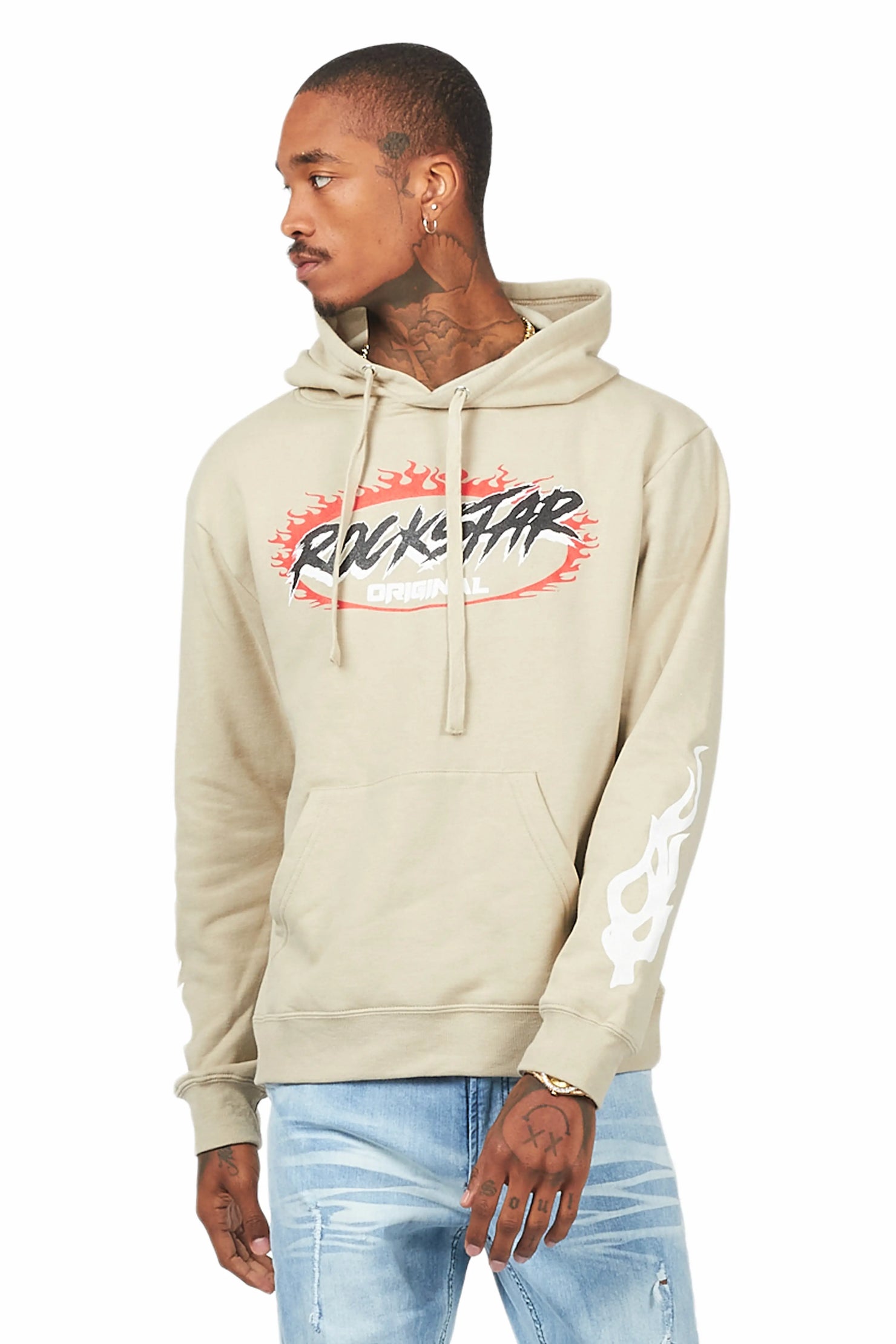 Draven Beige Graphic Hoodie