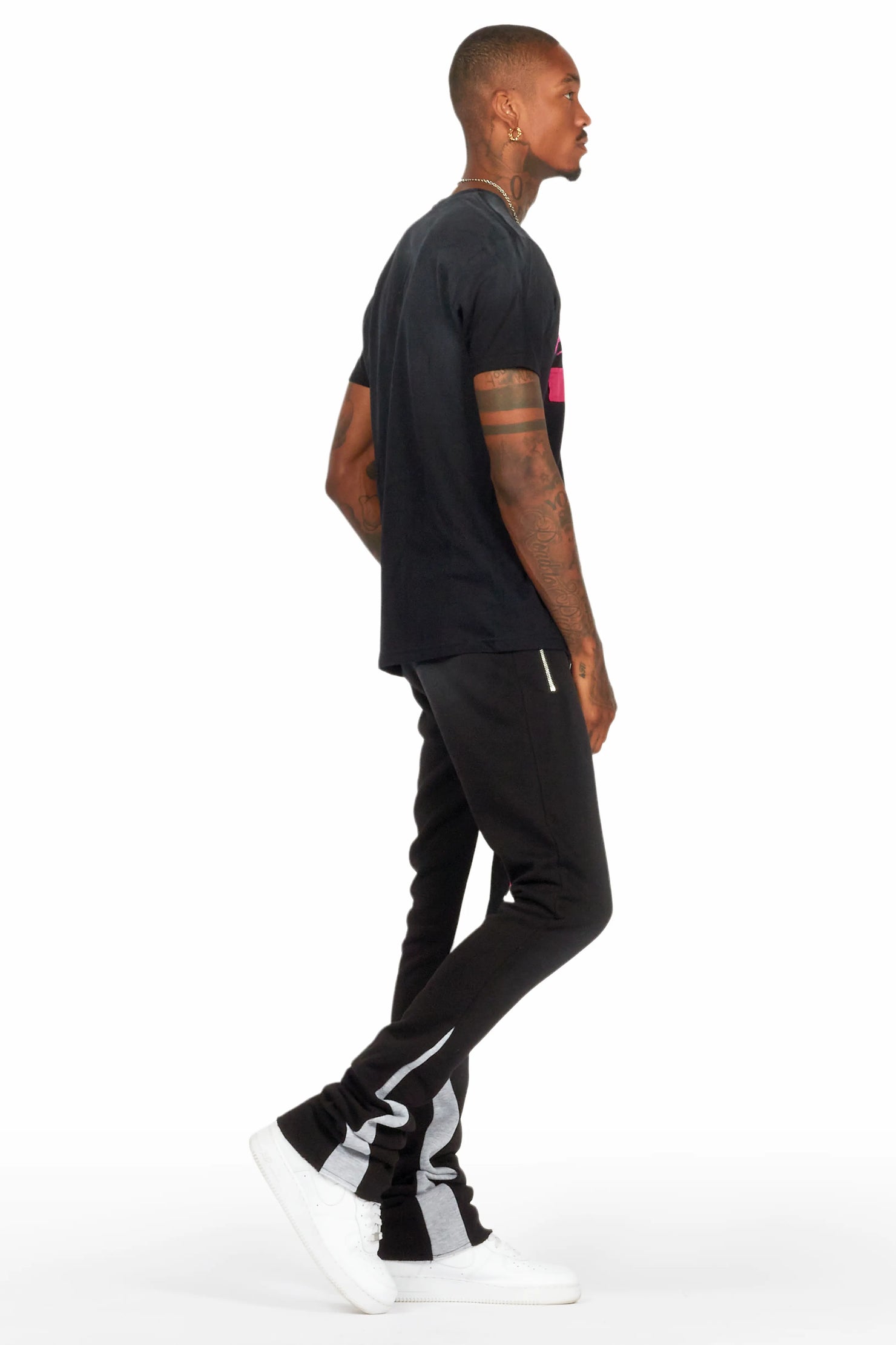 Fone Black T-Shirt/Super Stacked Flare Track Set