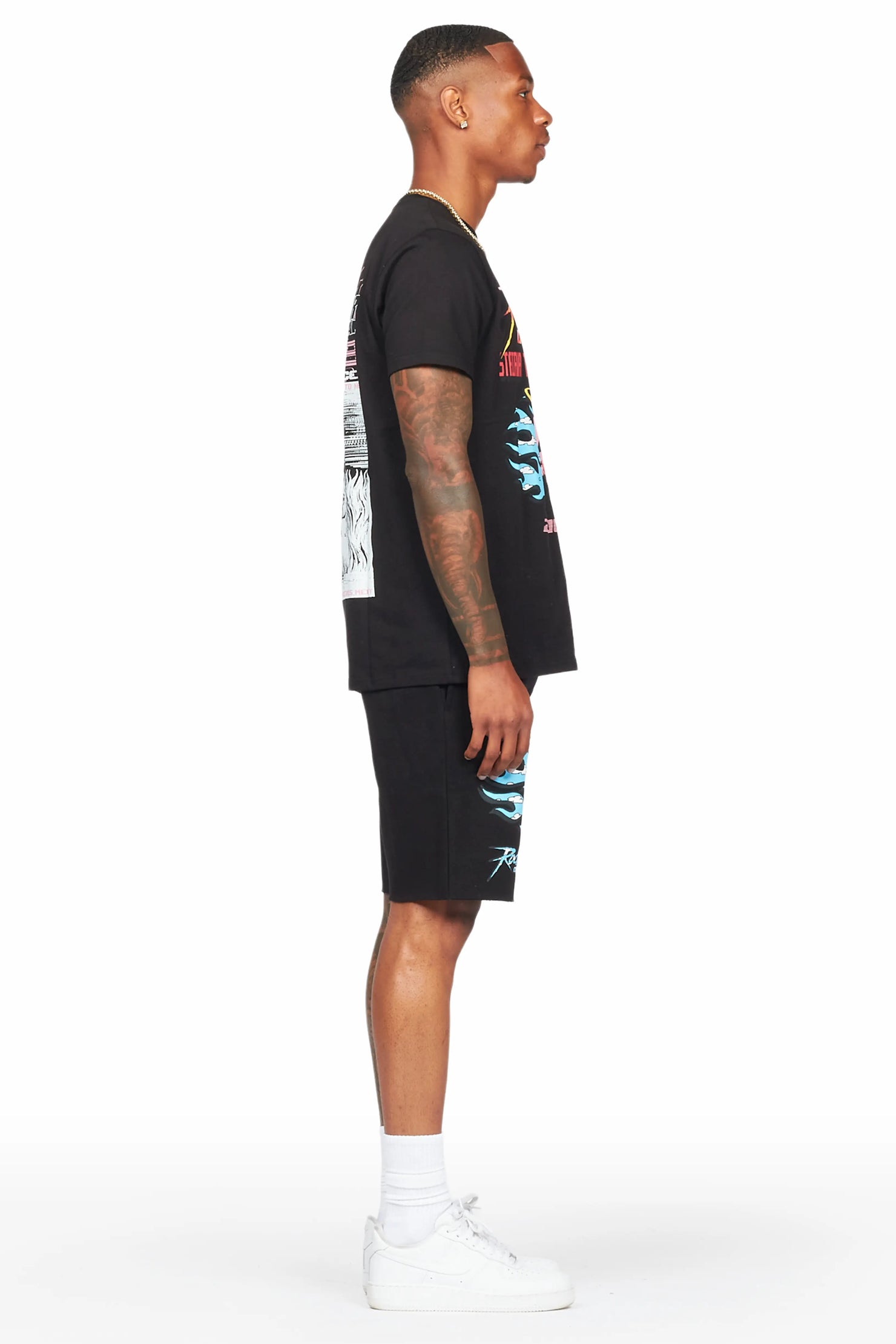 Sky Black T-Shirt/Short Set