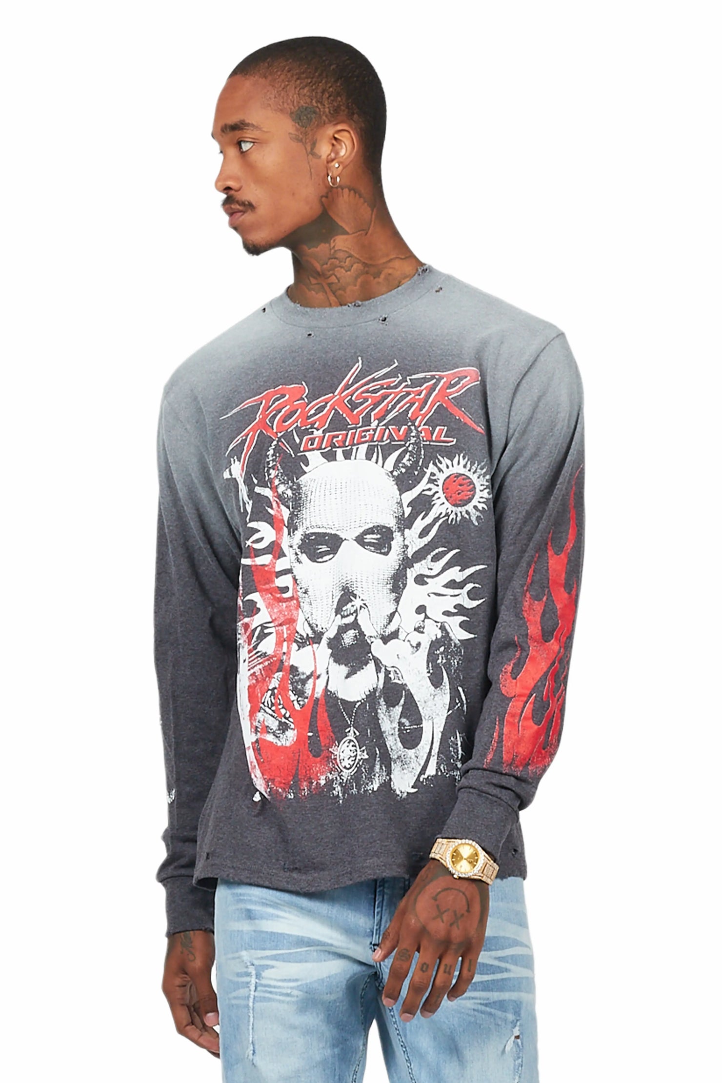 Mercy Charcoal Long Sleeve Graphic T-Shirt