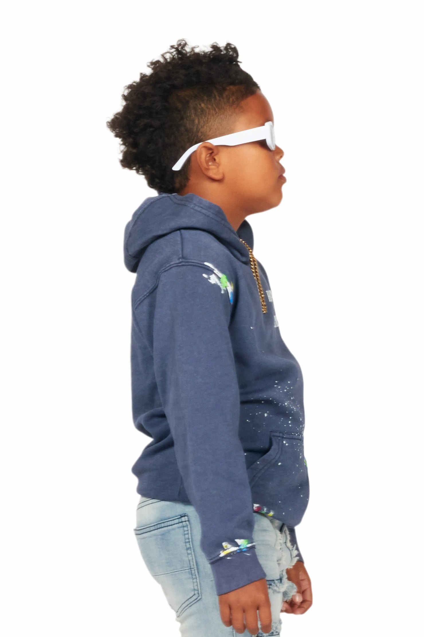 Boys Rockstar Art Dist. Vintage Navy Graphic Hoodie