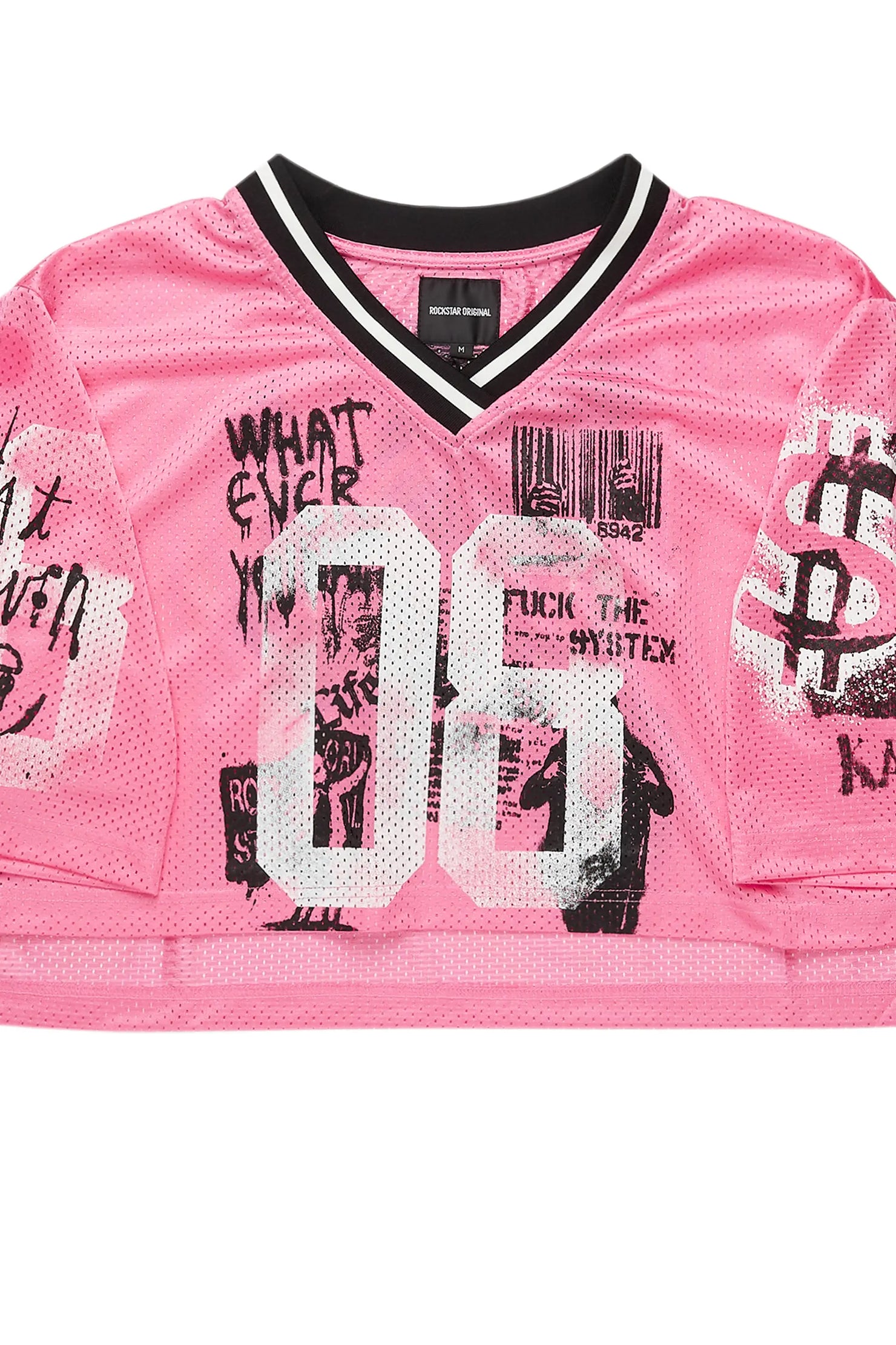 Riana Pink Mesh Jersey