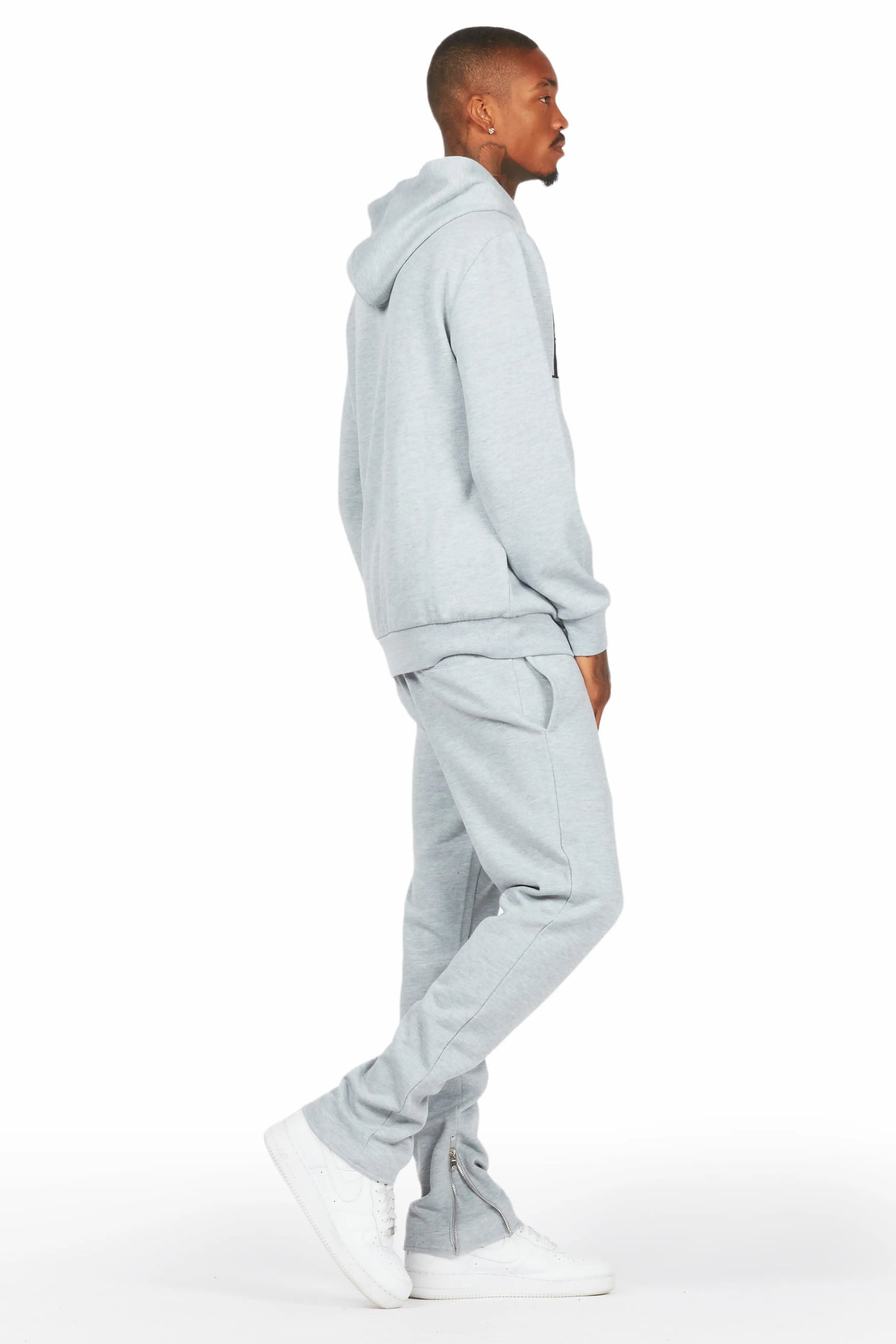 Dayte Nite Heather Grey Slim Fit Track Set