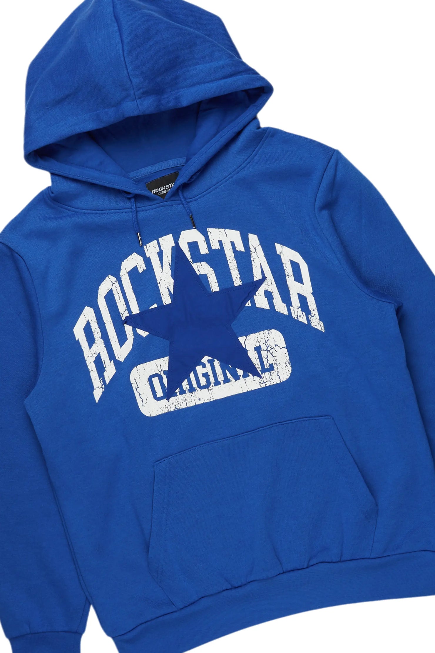 Mallor Royal Blue Baggy Stacked Hoodie Track Set