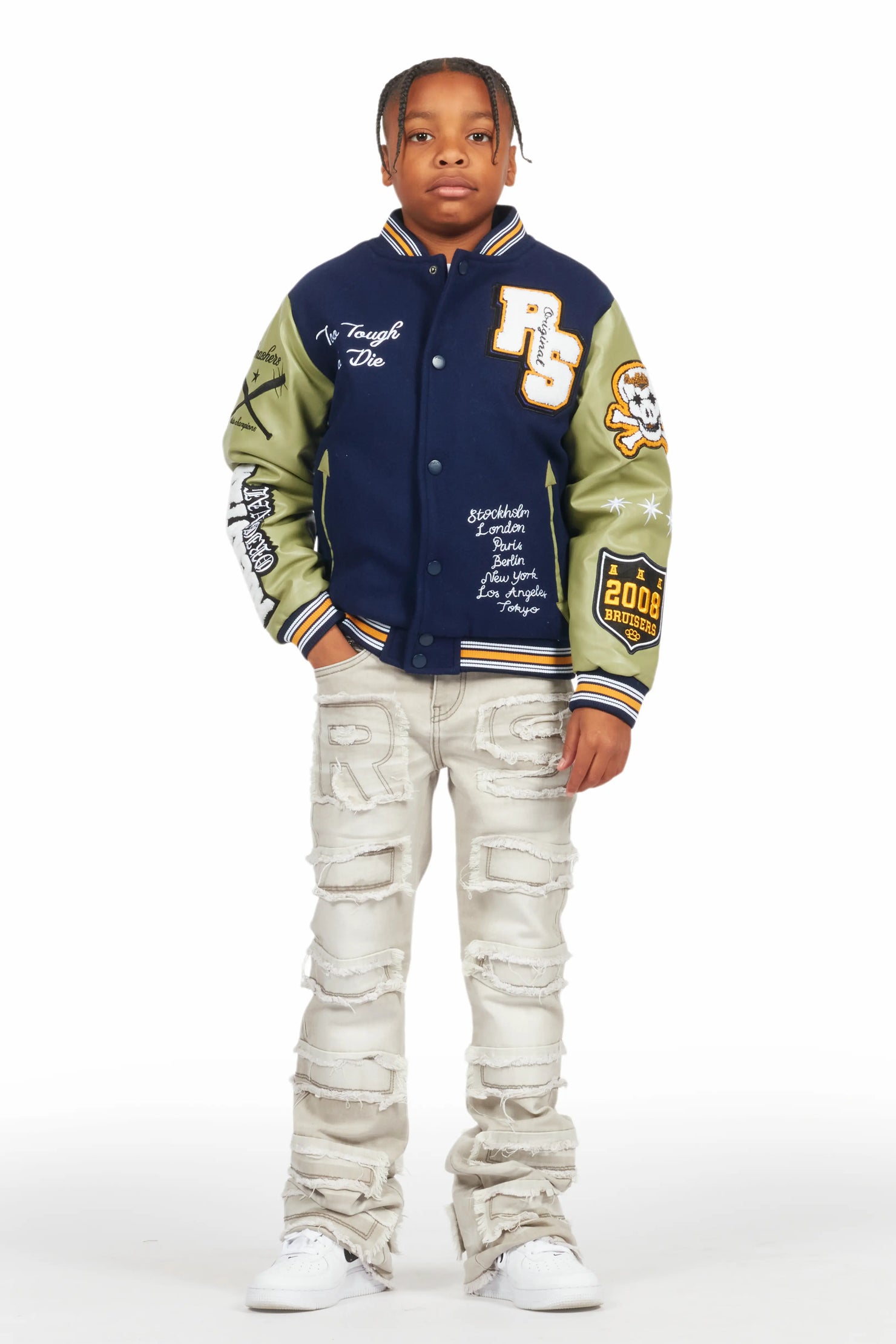 Boys Rudolf Grey Stacked Flare Jean