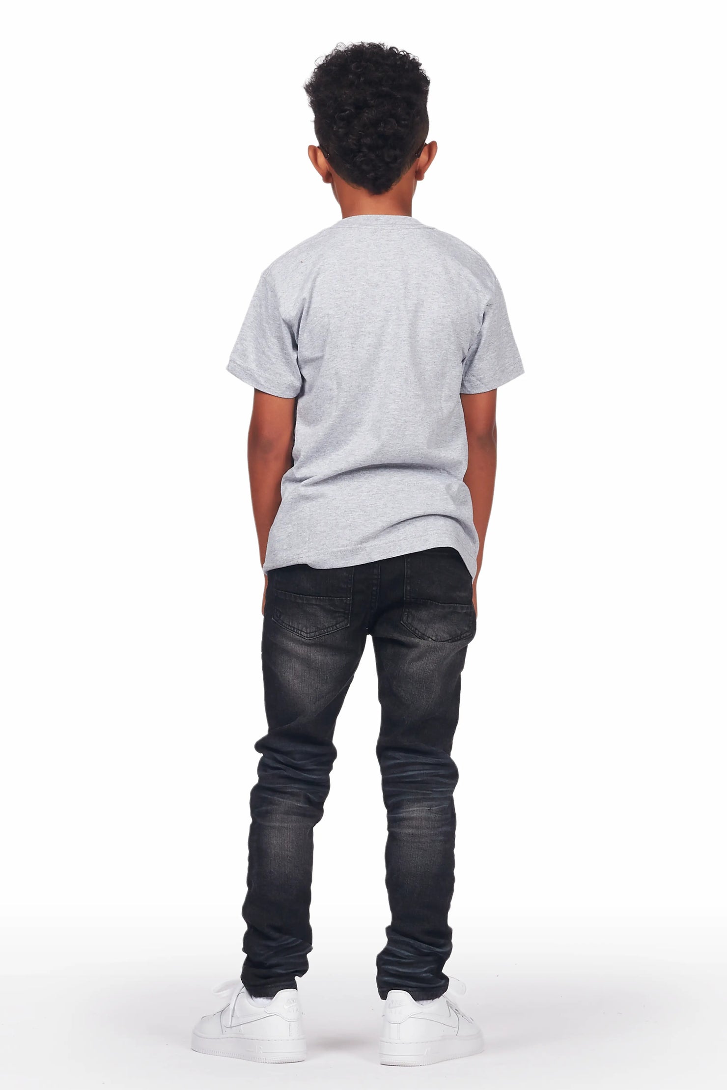 Boys Hamal Grey T-Shirt Skinny Biker Jean Set