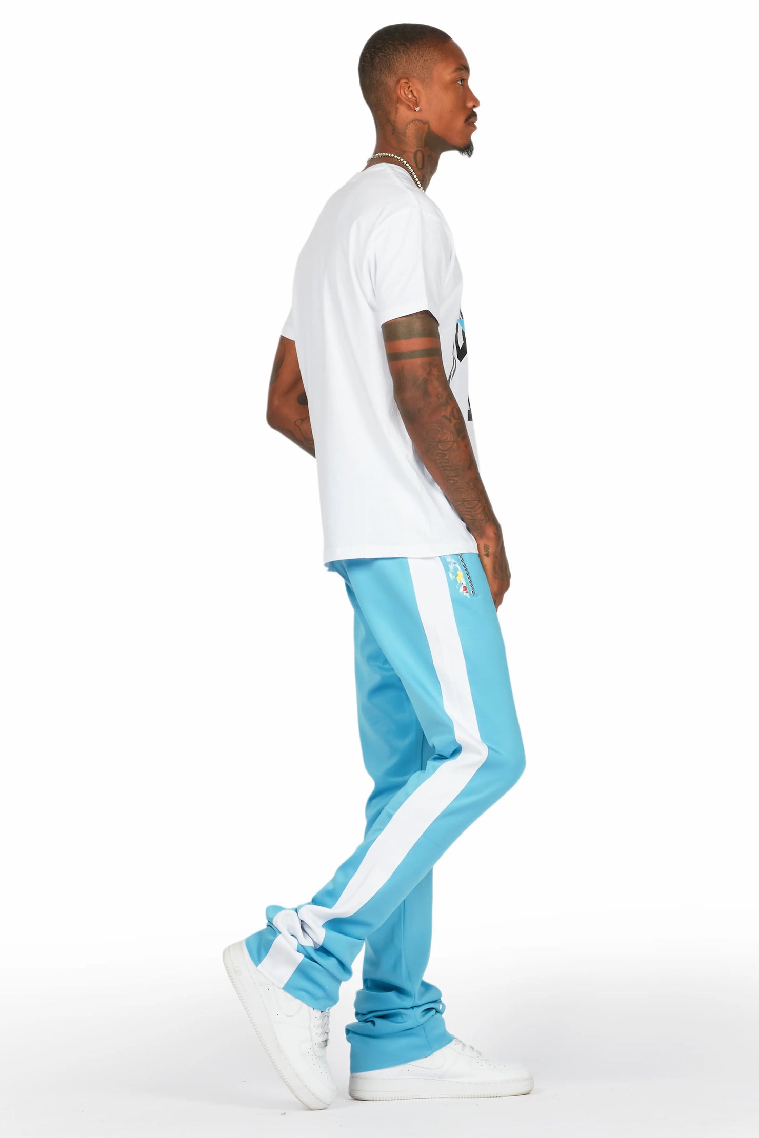 Dash White/Blue T-Shirt/Super Stacked Flare Track Set