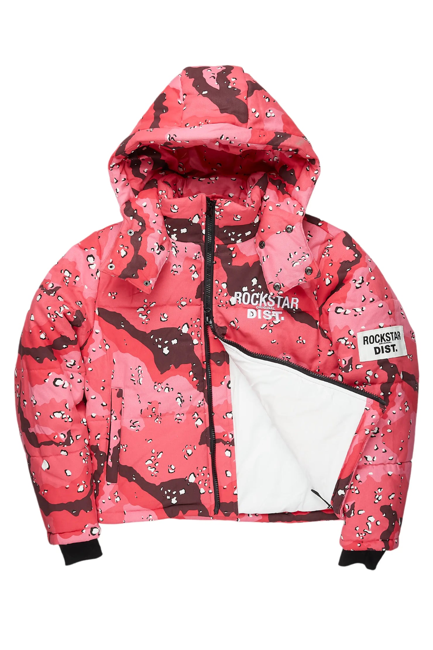 Porchea Pink Camo Puffer Jacket